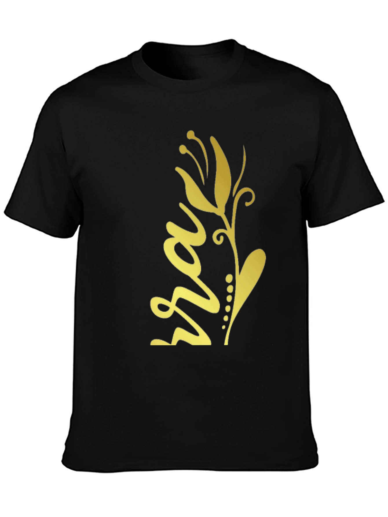 Floral Script Black Tee