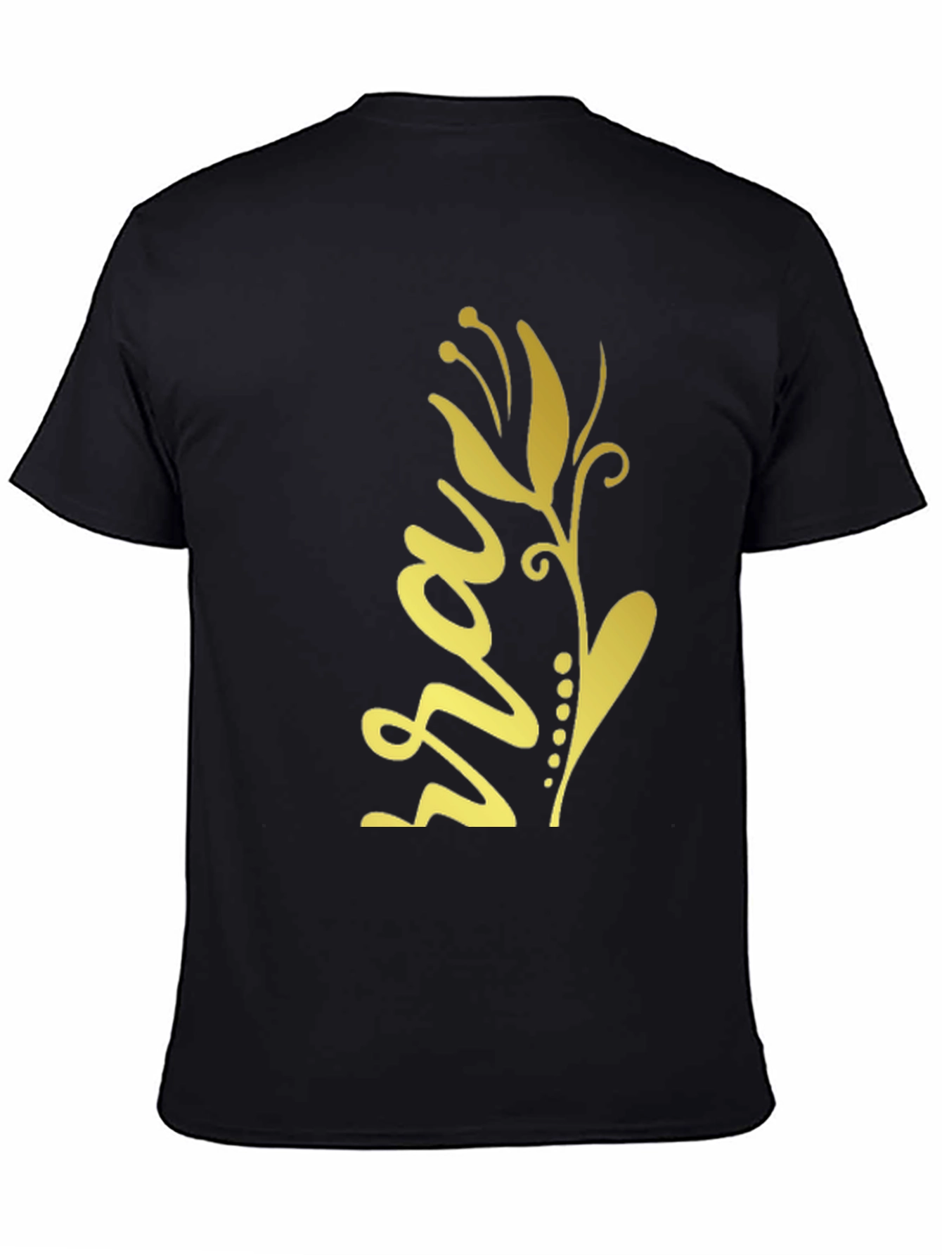 Floral Script Black Tee