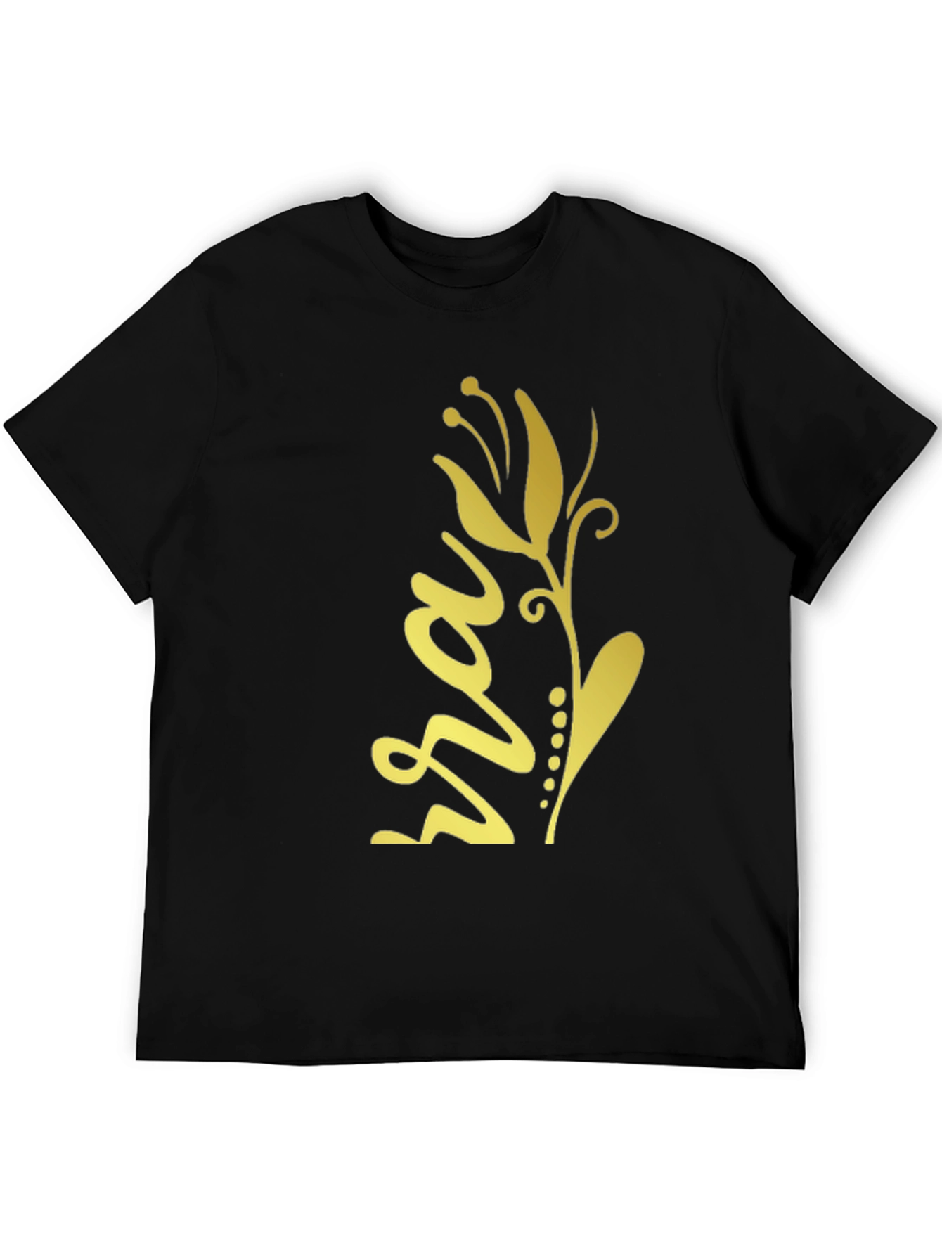 Floral Script Black Tee