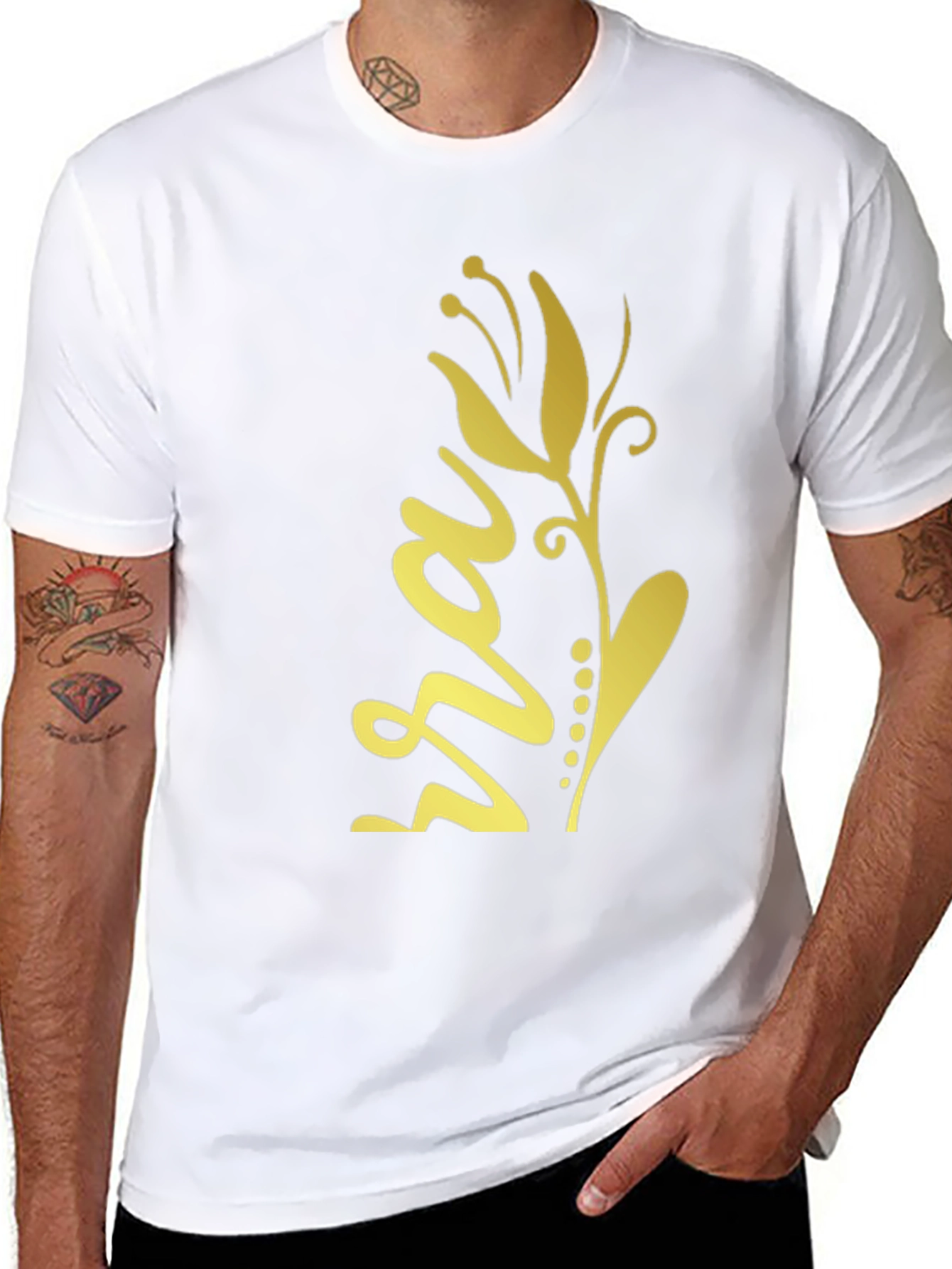 Floral Script Black Tee