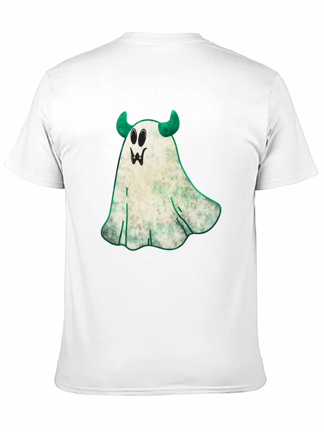 Spooky Ghost with Horns Halloween T-Shirt