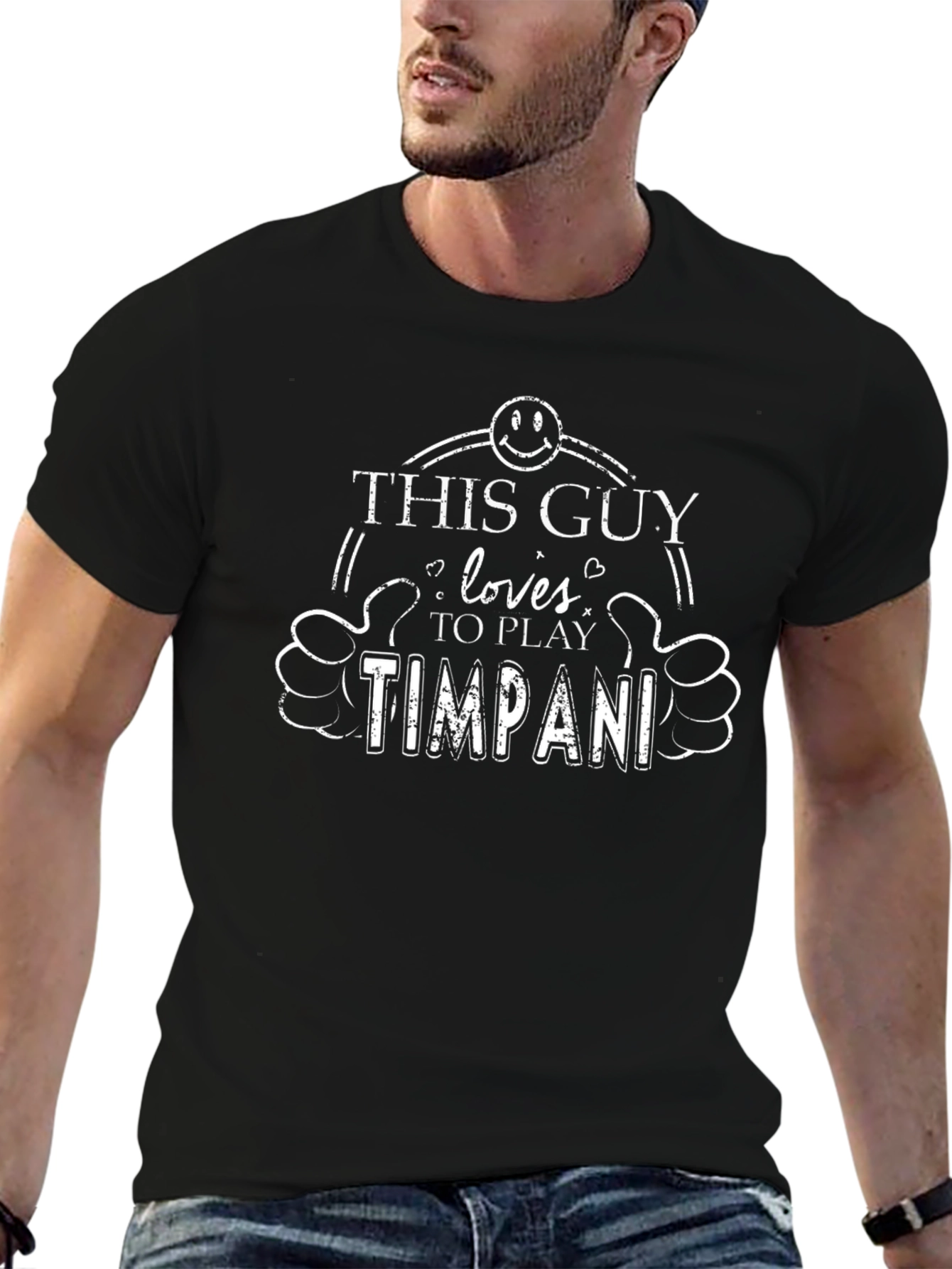 This Guy Loves to Play Timpani Black T-Shirt