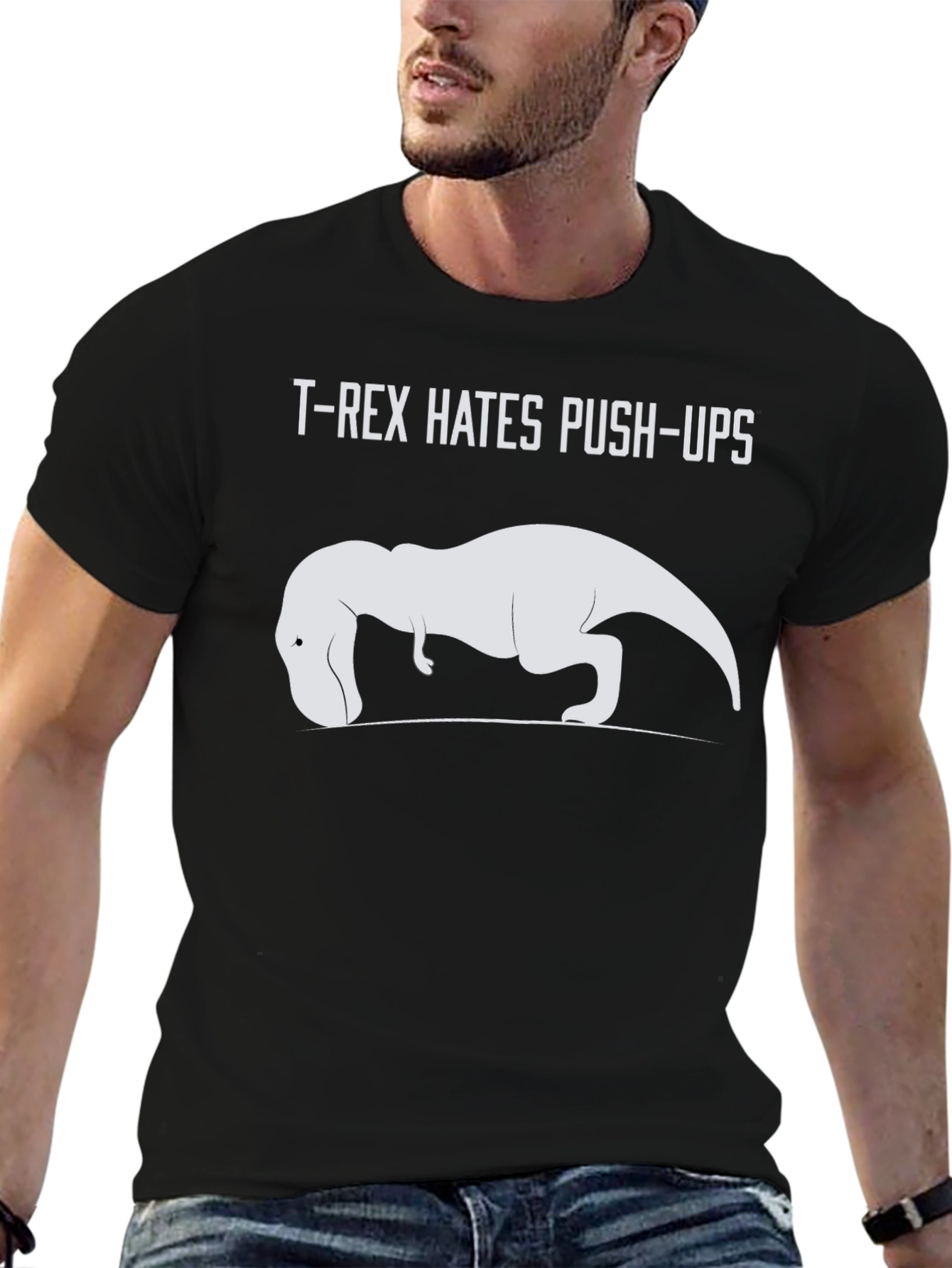 T-Rex Hates Push-Ups Graphic Tee
