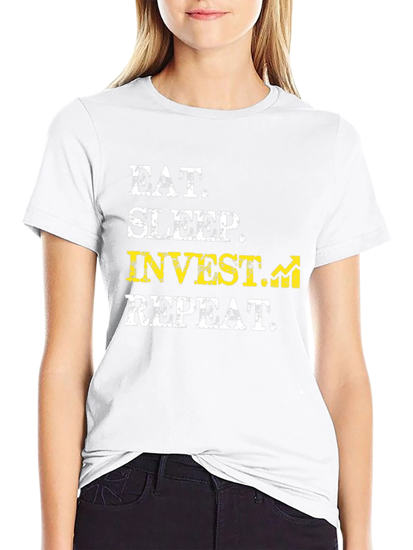 Eat Sleep Invest Repeat Black Graphic Tee
