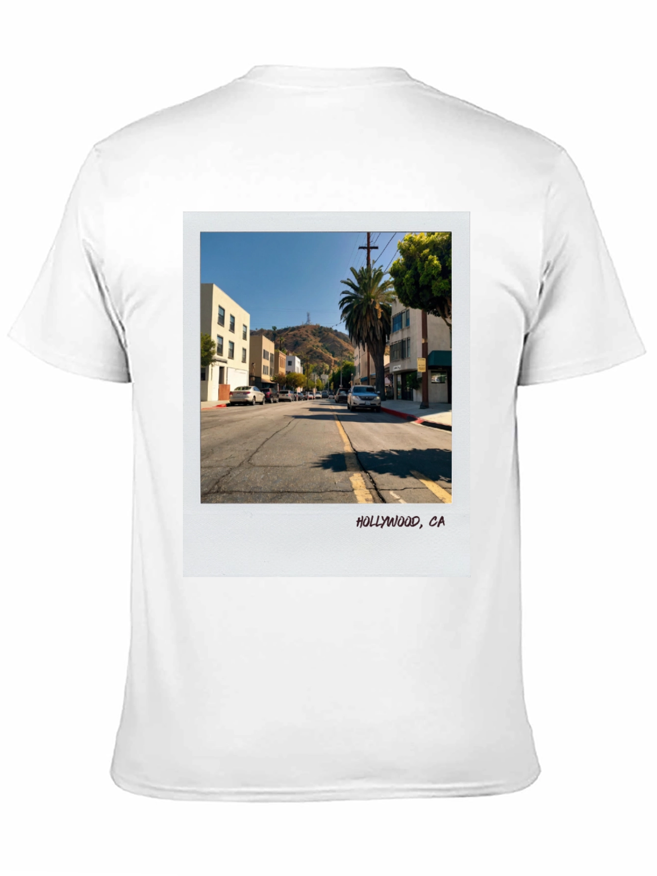 Hollywood CA Street Scene Black T-Shirt