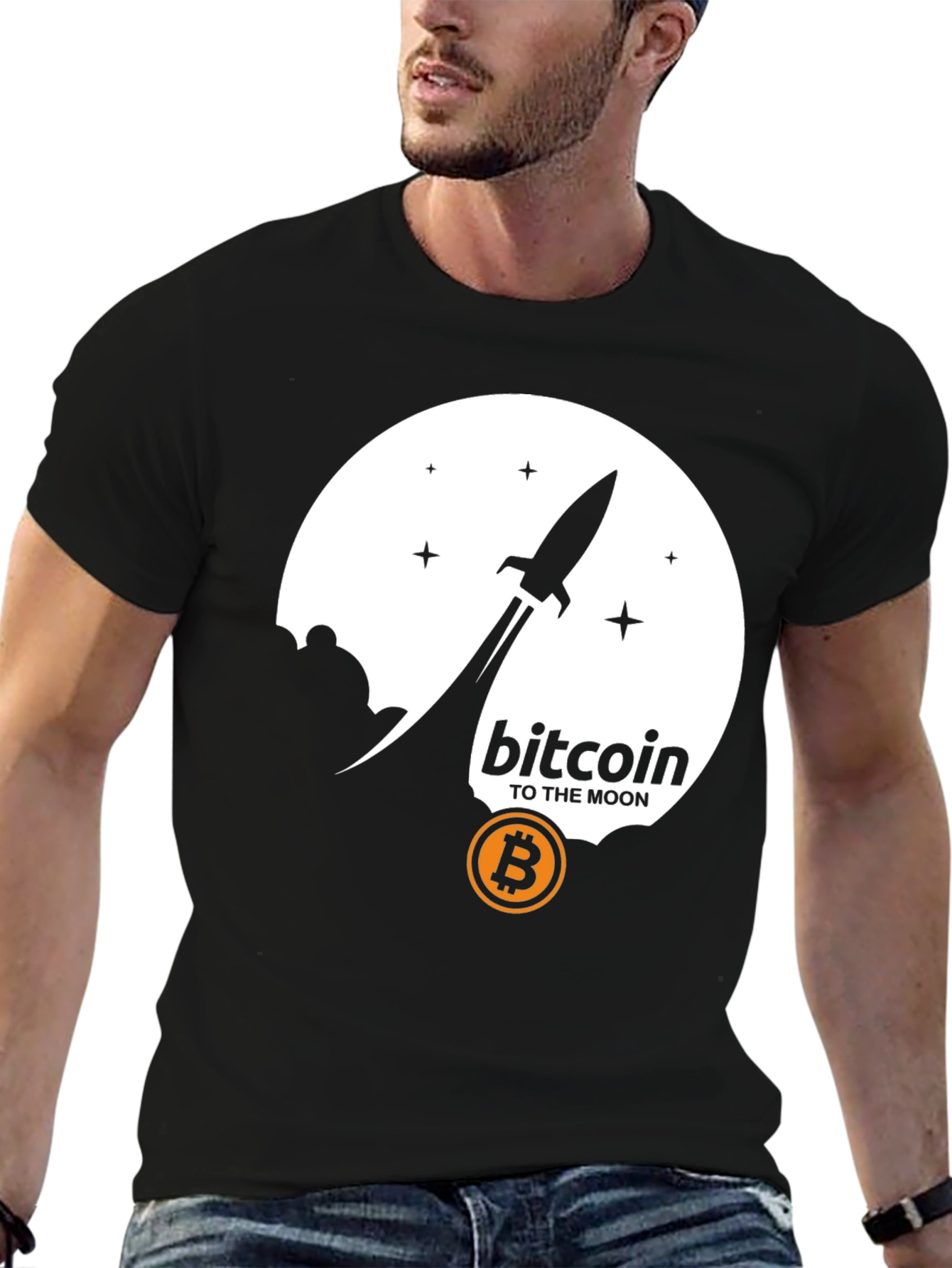 Bitcoin To The Moon Black T-Shirt