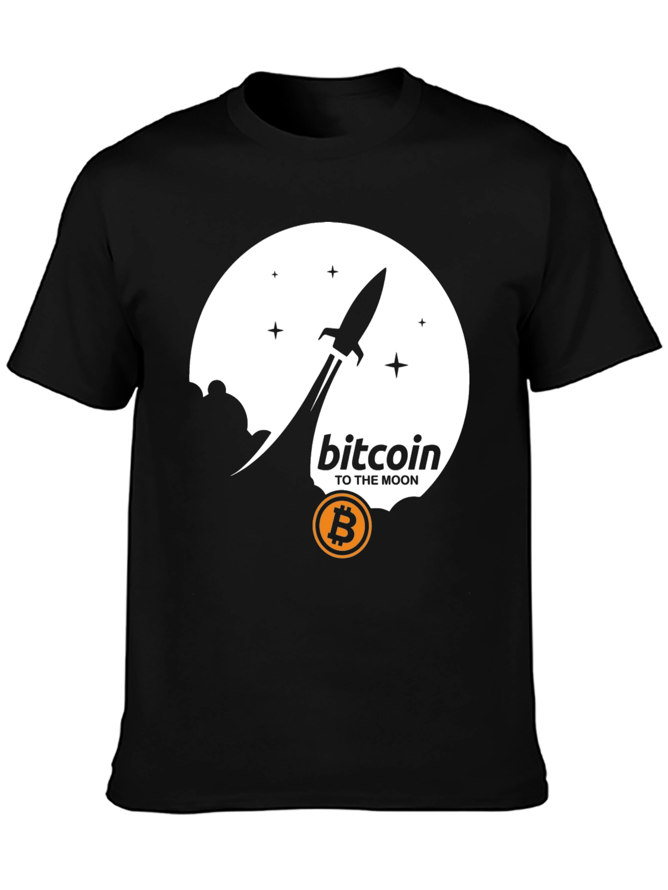 Bitcoin To The Moon Black T-Shirt