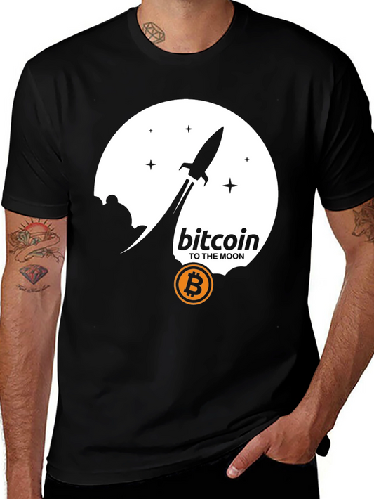 Bitcoin To The Moon Black T-Shirt