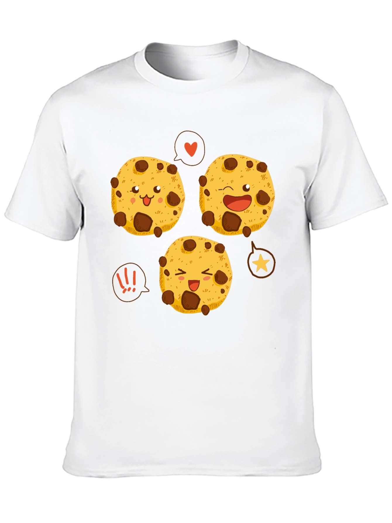 Cute Cartoon Cookies Graphic Tee - Black
