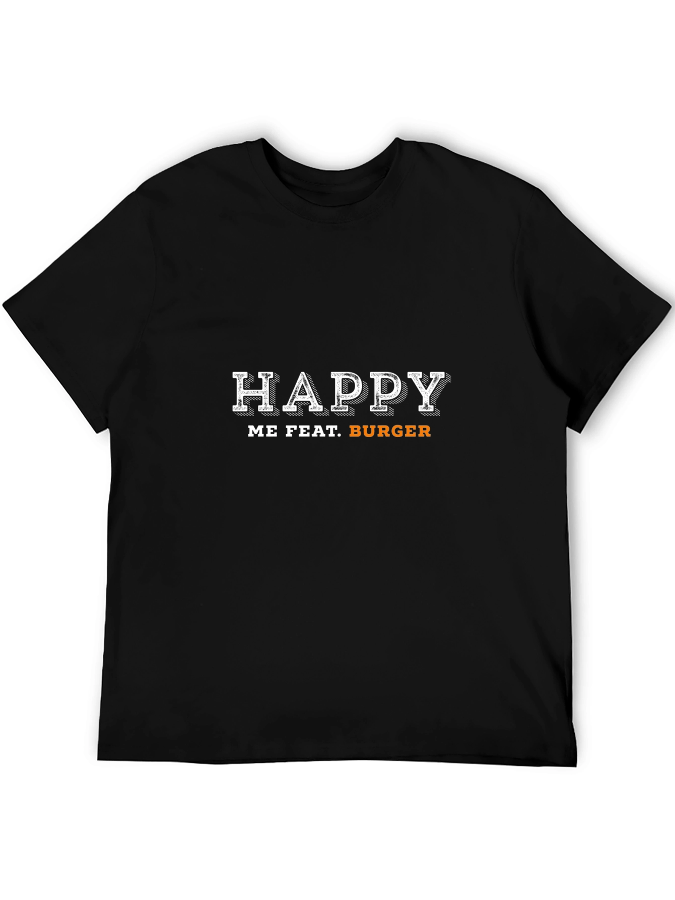 Happy Me Feat. Burger Black T-Shirt