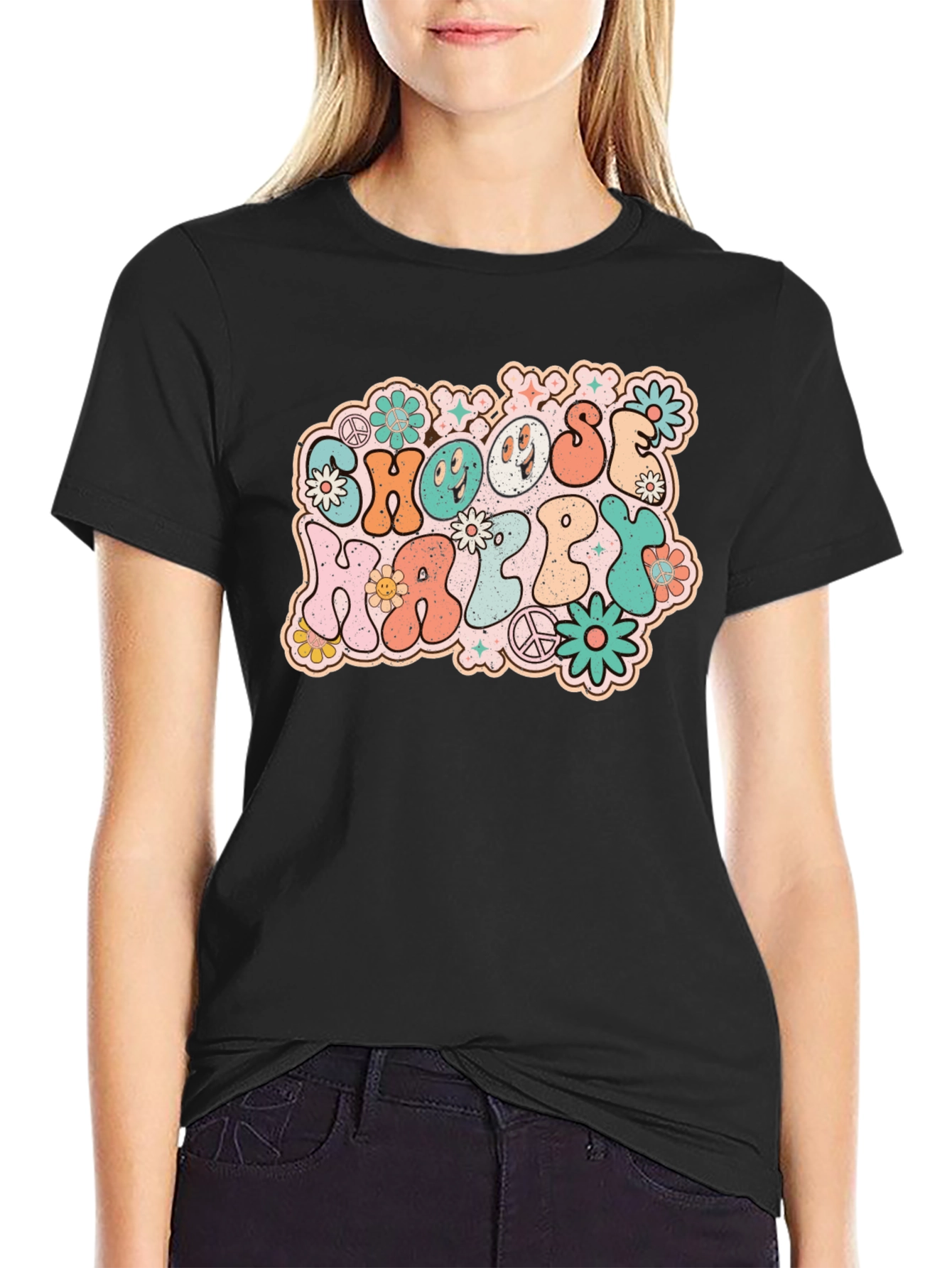 Choose Happy Retro Graphic Tee