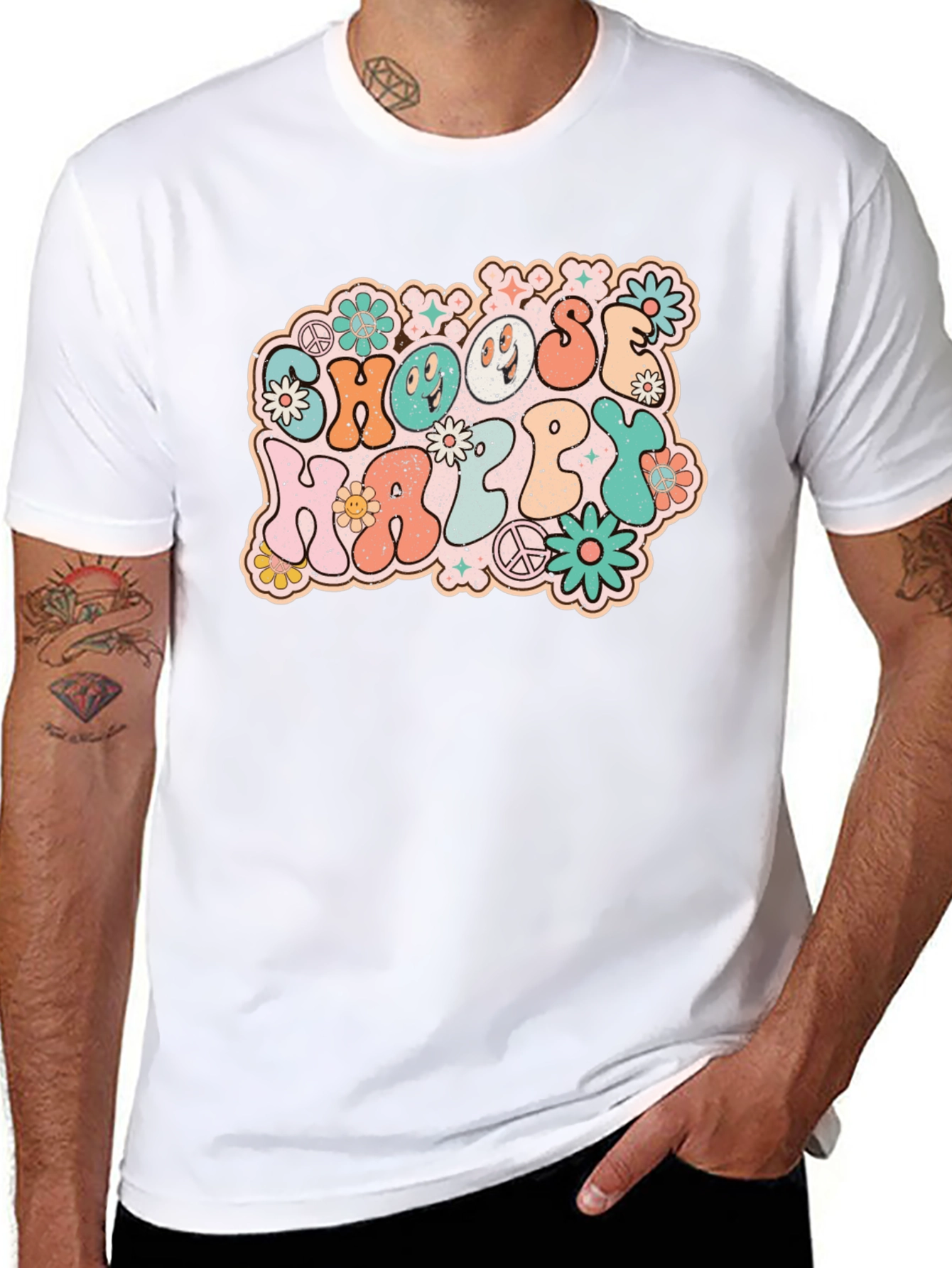 Choose Happy Retro Graphic Tee