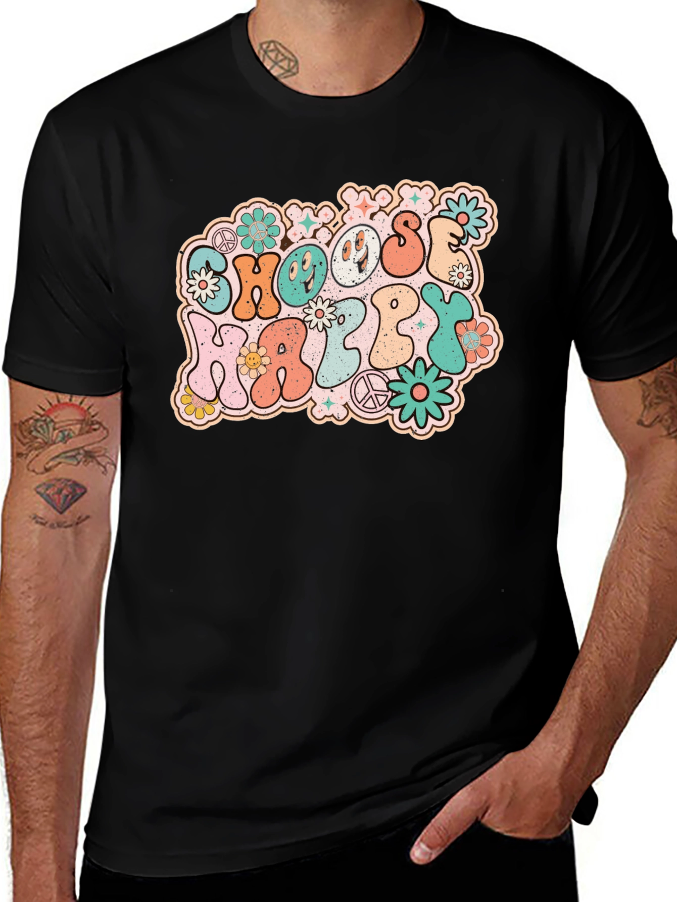 Choose Happy Retro Graphic Tee