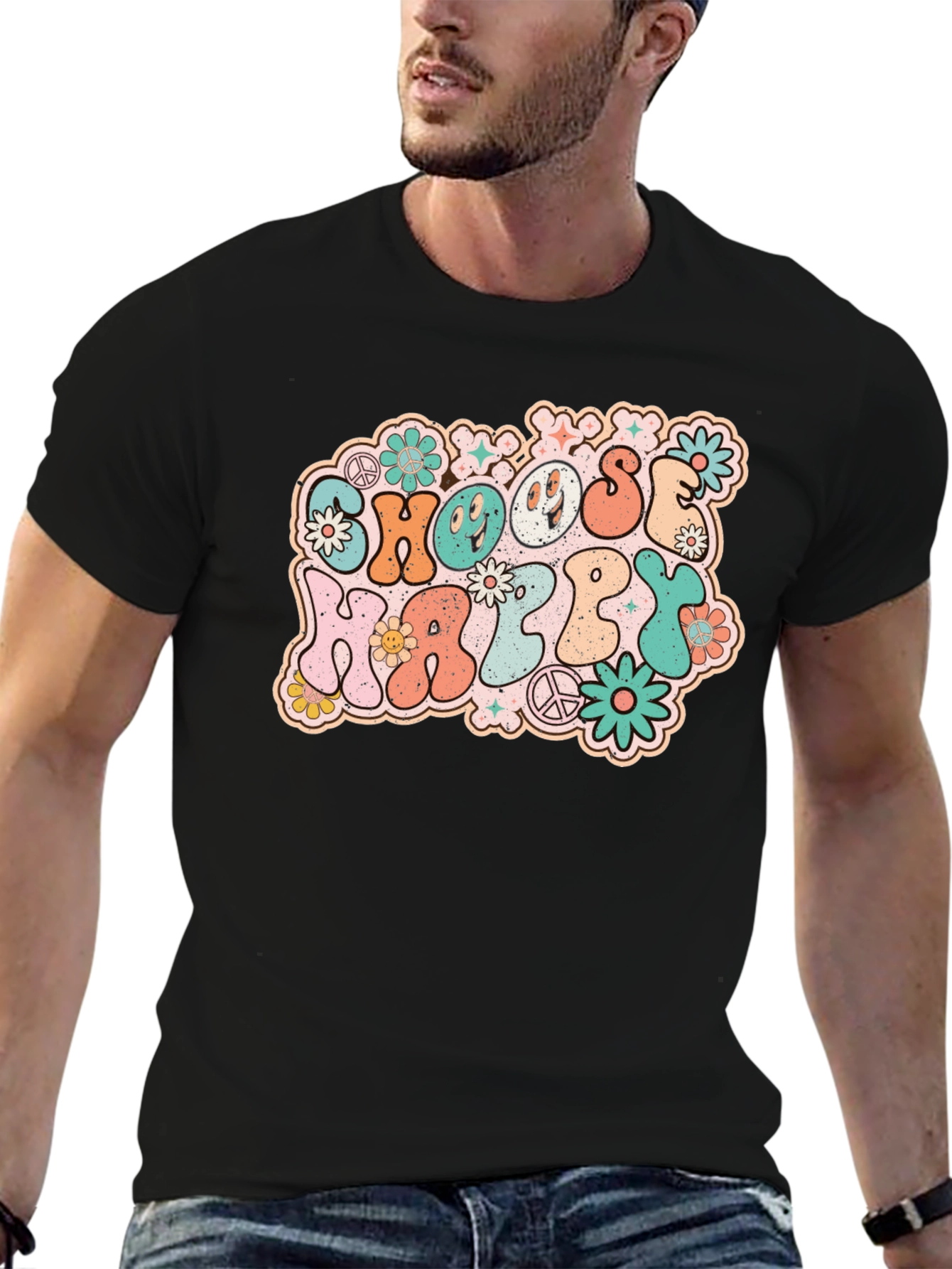 Choose Happy Retro Graphic Tee