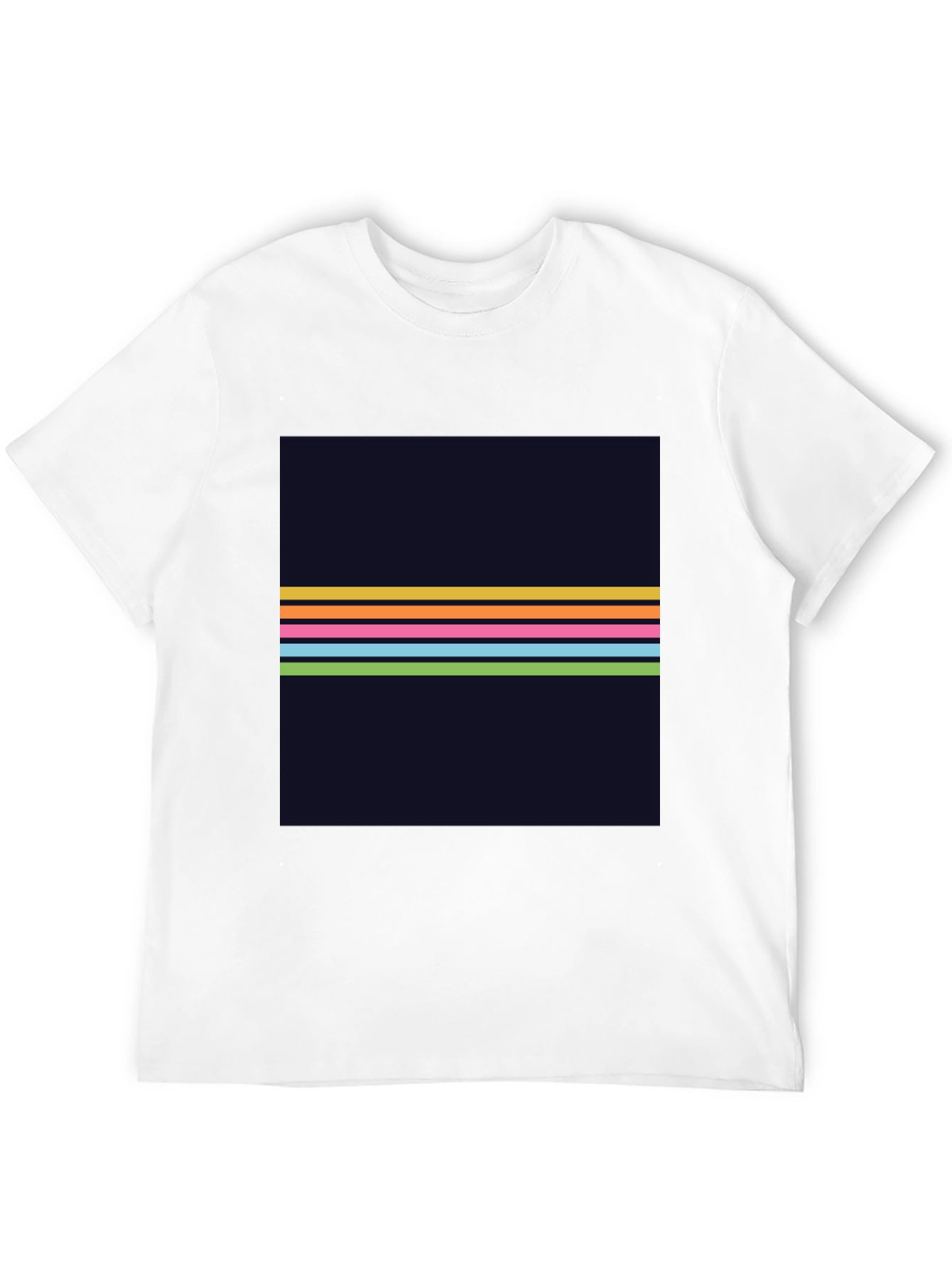 Retro Stripe Graphic Tee - Mens Black T-Shirt