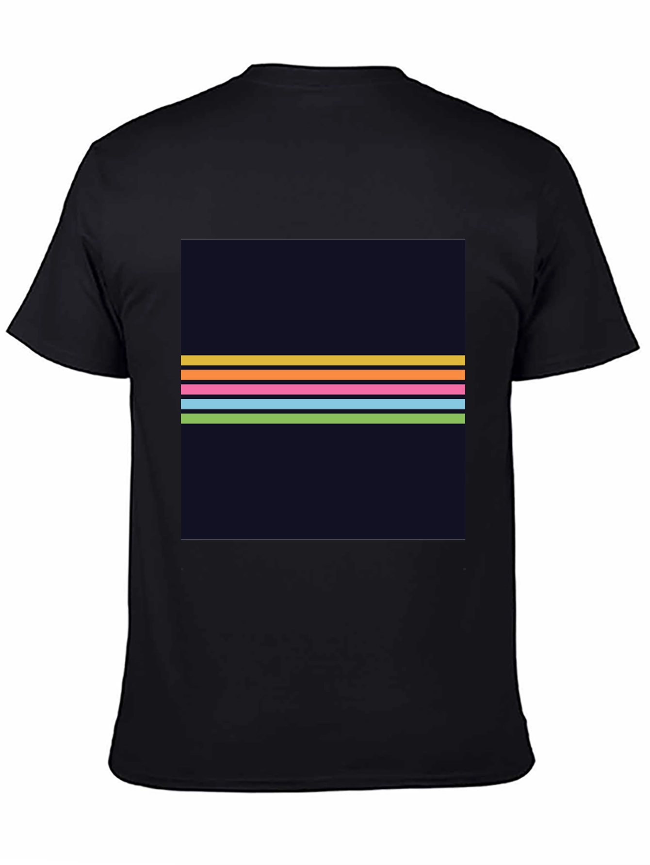 Retro Stripe Graphic Tee - Mens Black T-Shirt