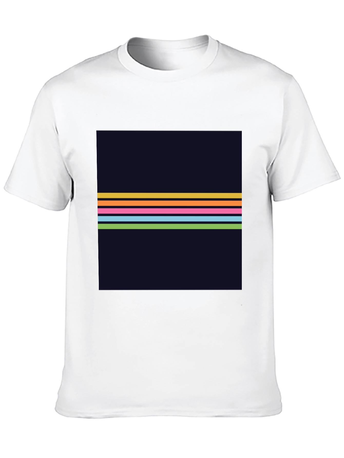 Retro Stripe Graphic Tee - Mens Black T-Shirt