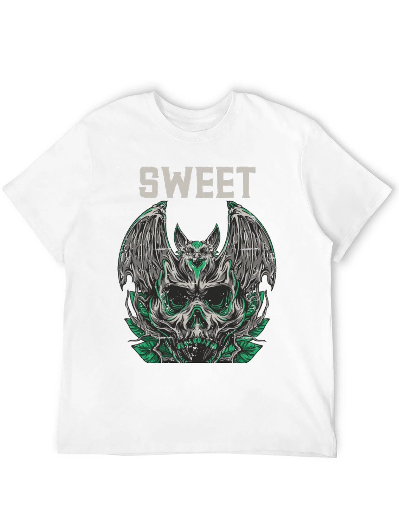Sweet Skull Bat Graphic Tee - Mens Black T-Shirt