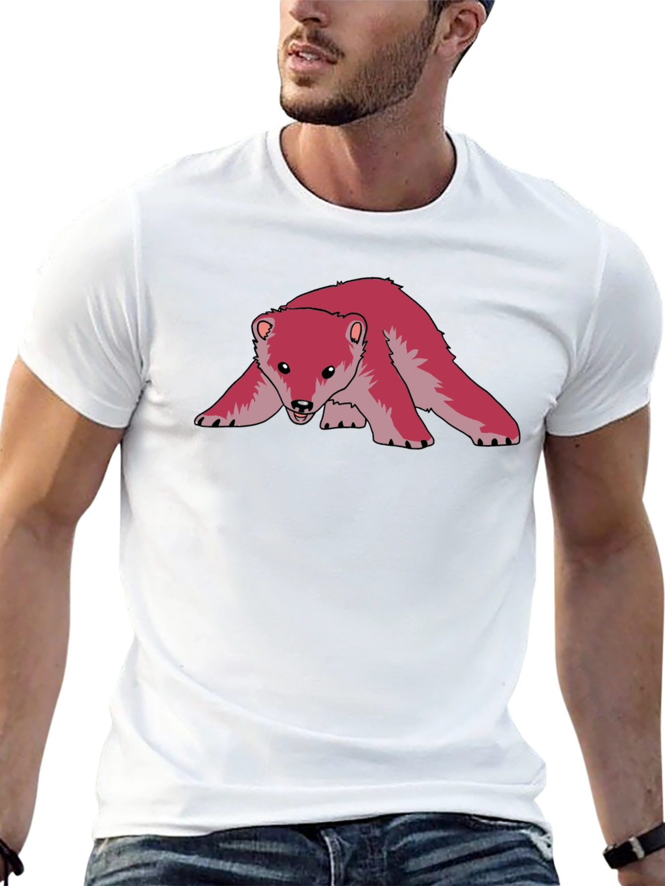 Cool Pink Bear Graphic Tee