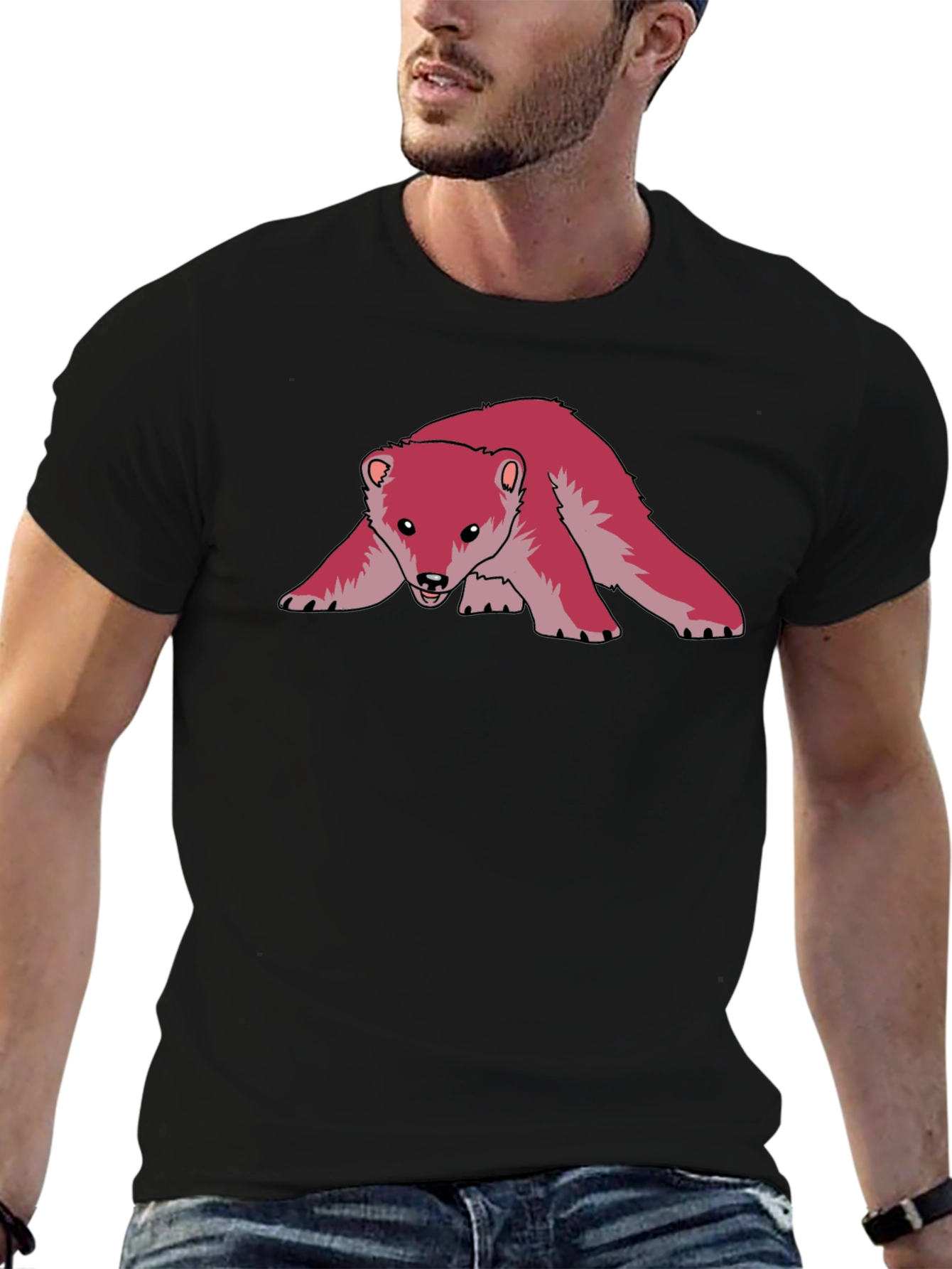 Cool Pink Bear Graphic Tee