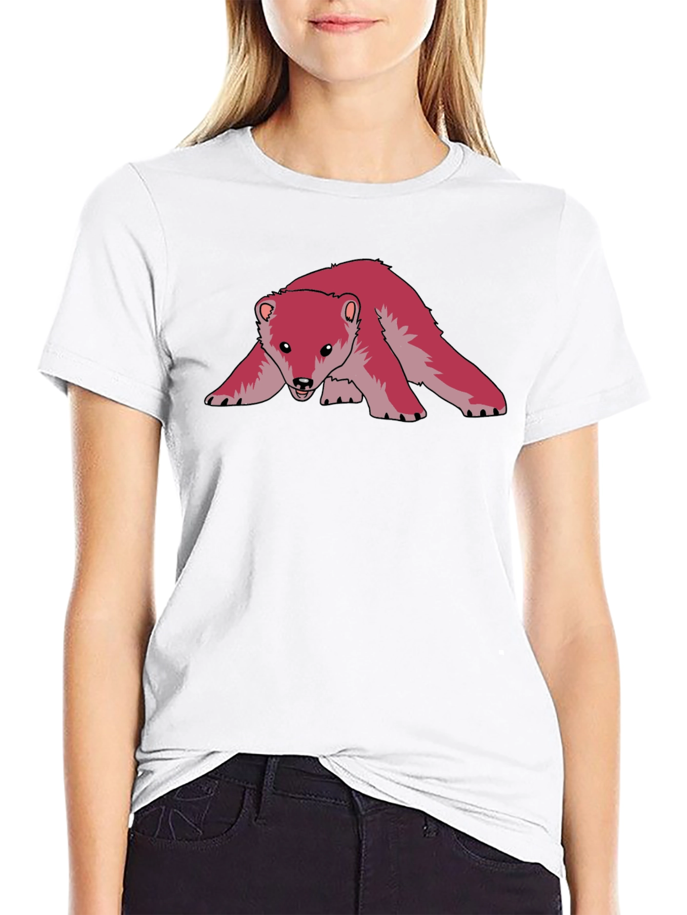 Cool Pink Bear Graphic Tee