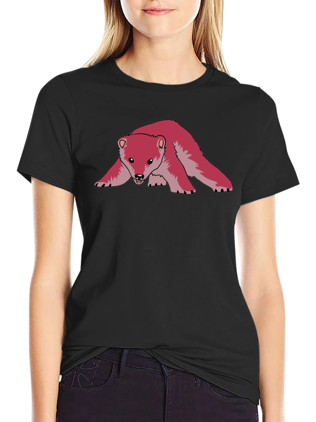 Cool Pink Bear Graphic Tee