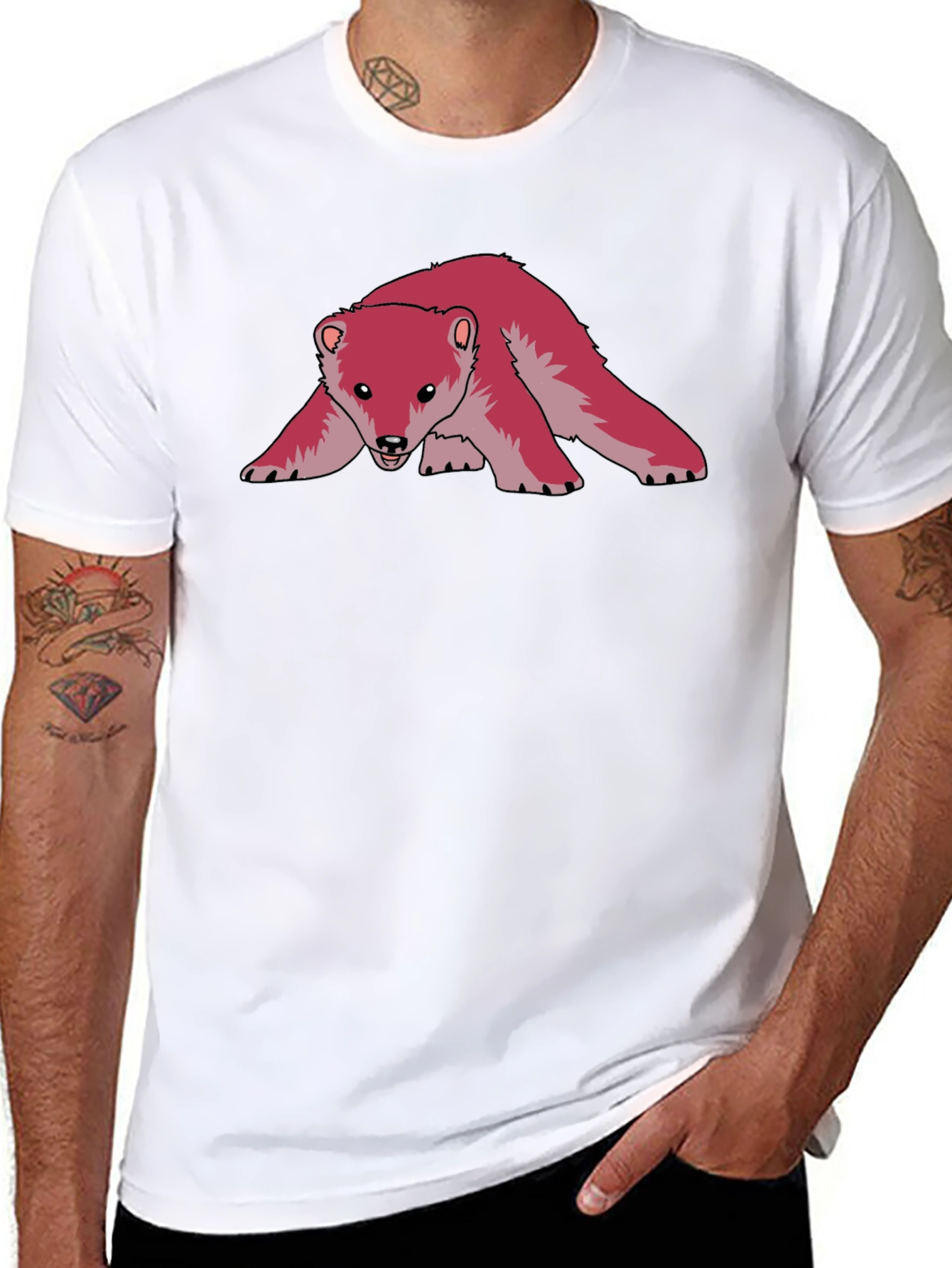 Cool Pink Bear Graphic Tee