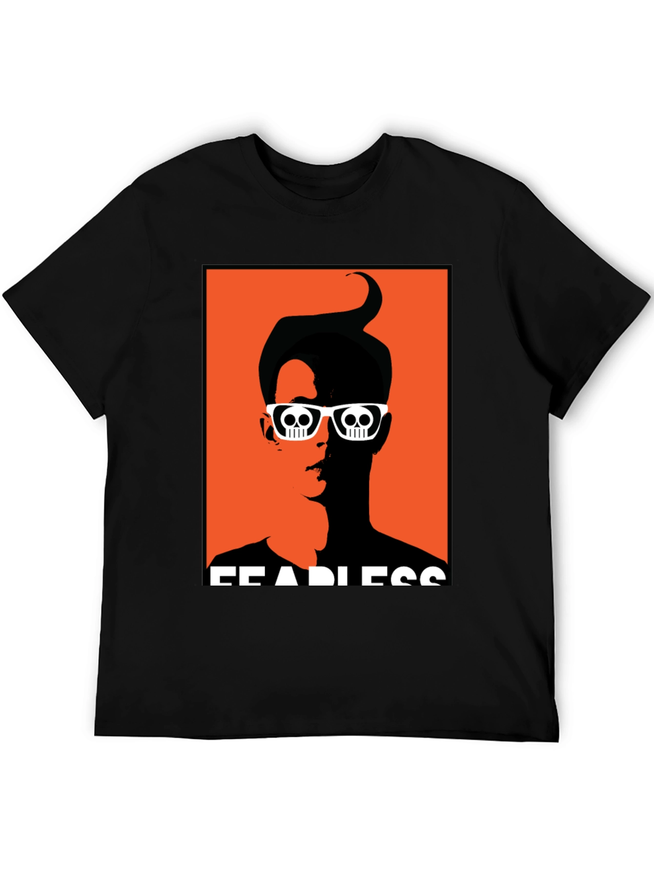Fearless Graphic Tee - Skull Glasses Orange Backdrop