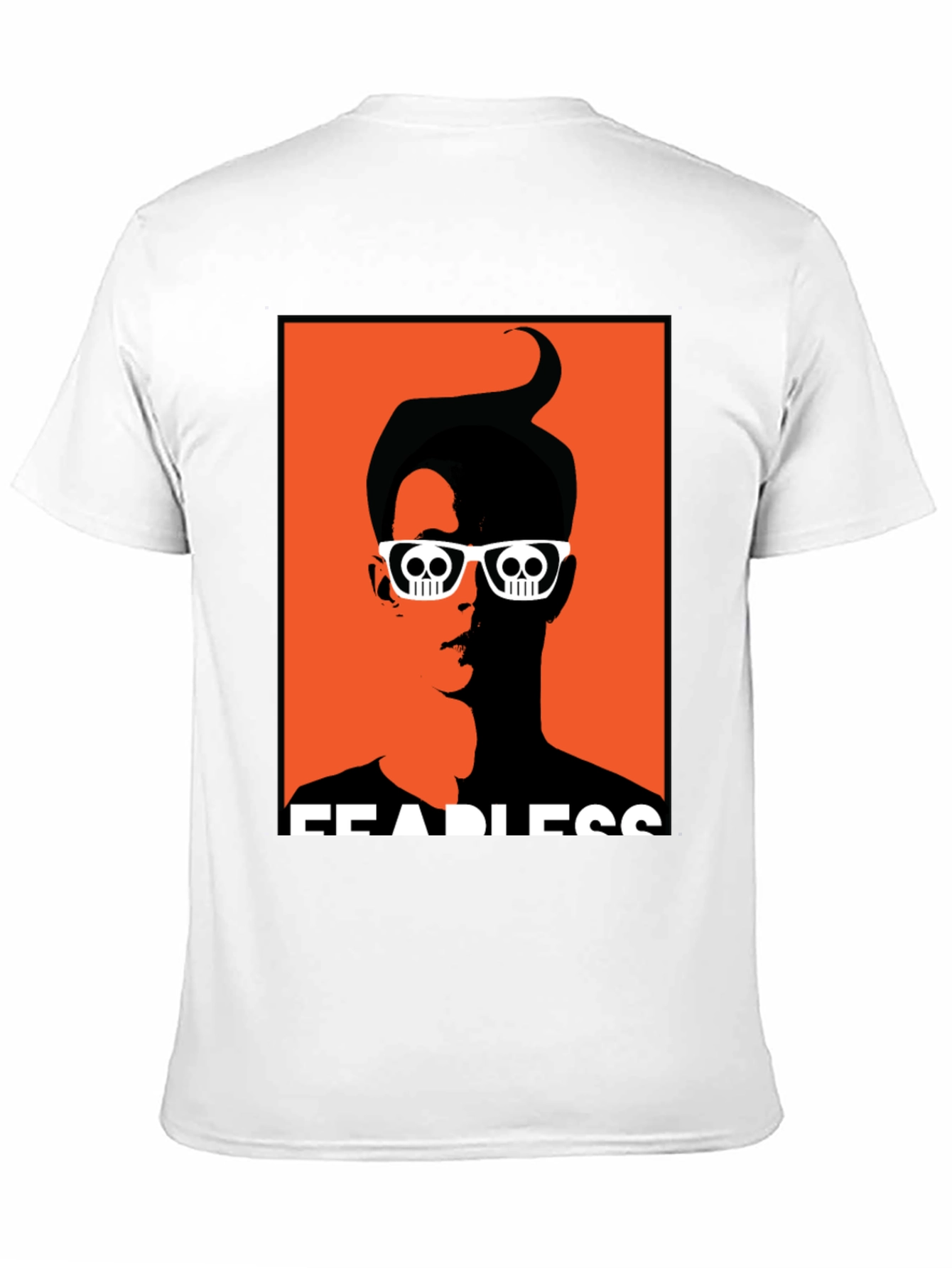 Fearless Graphic Tee - Skull Glasses Orange Backdrop