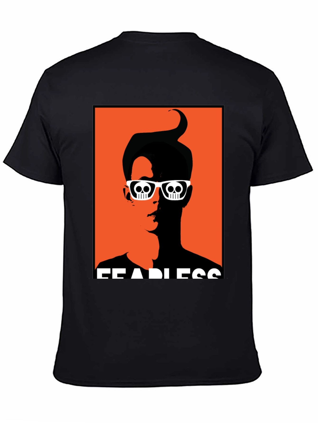 Fearless Graphic Tee - Skull Glasses Orange Backdrop
