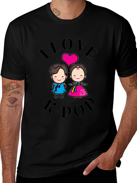 I Love K-Pop T-Shirt - Cute Korean Couple Design