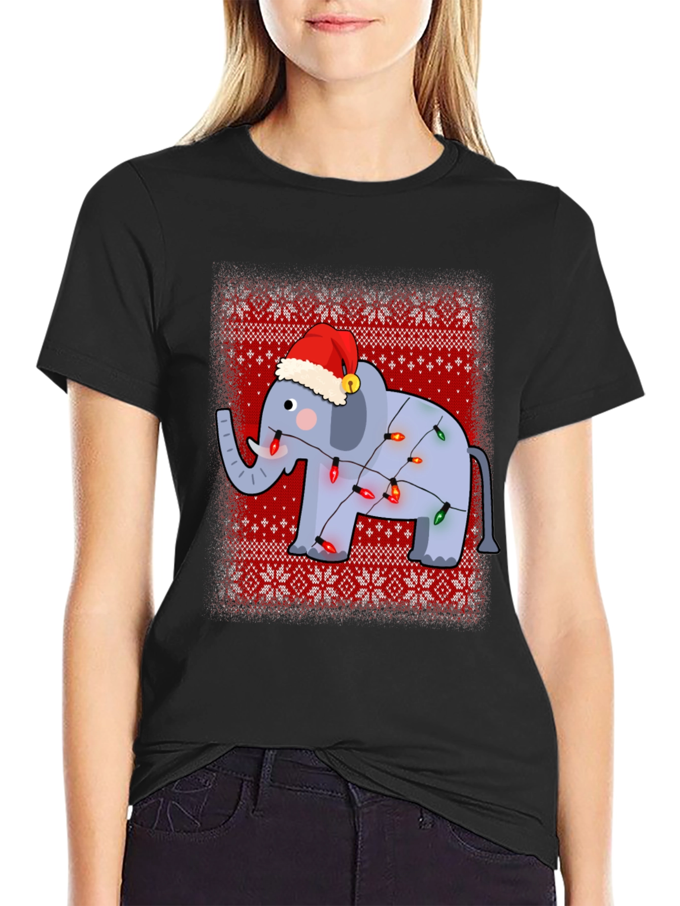 Festive Elephant Christmas T-Shirt