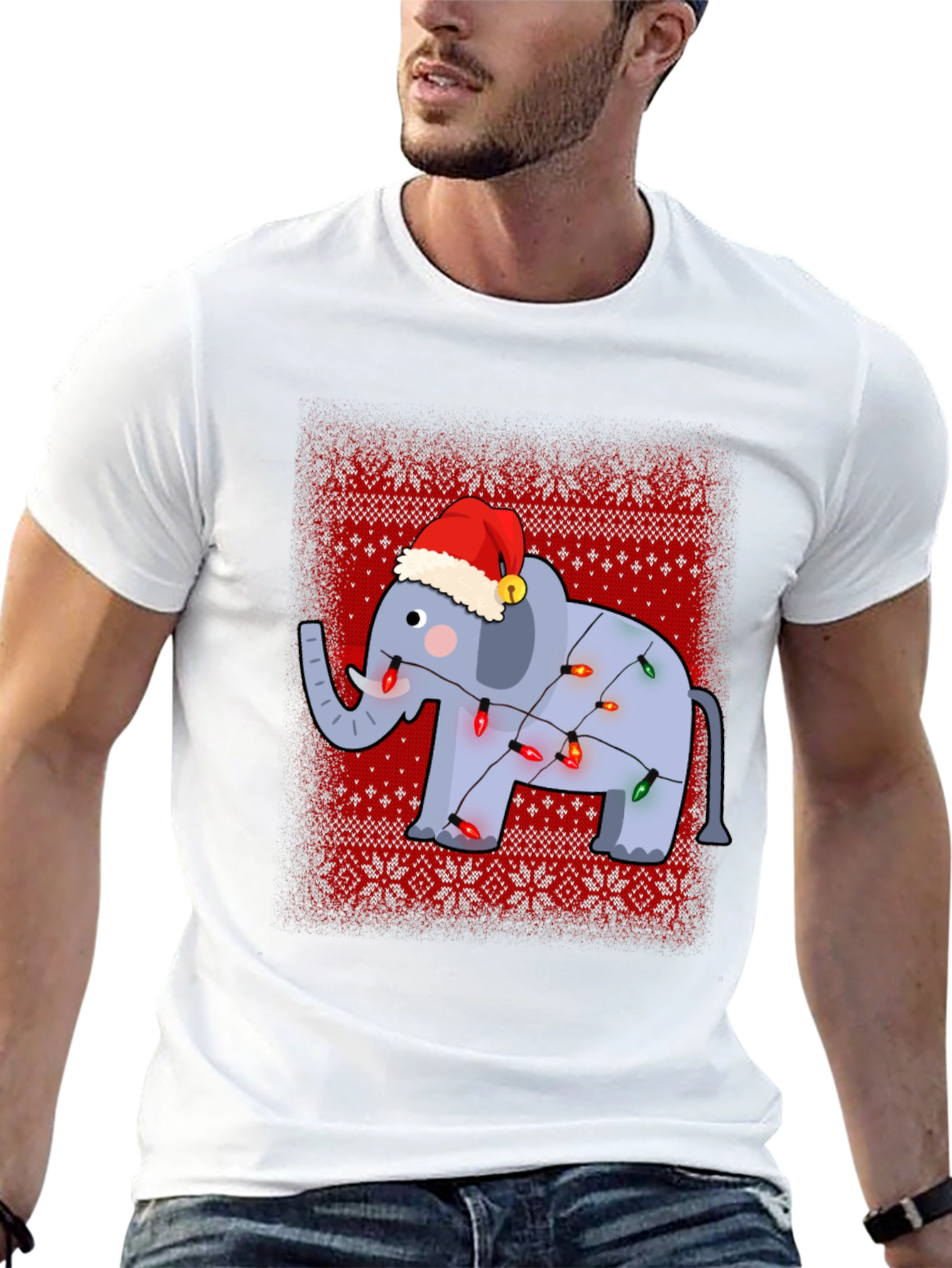 Festive Elephant Christmas T-Shirt
