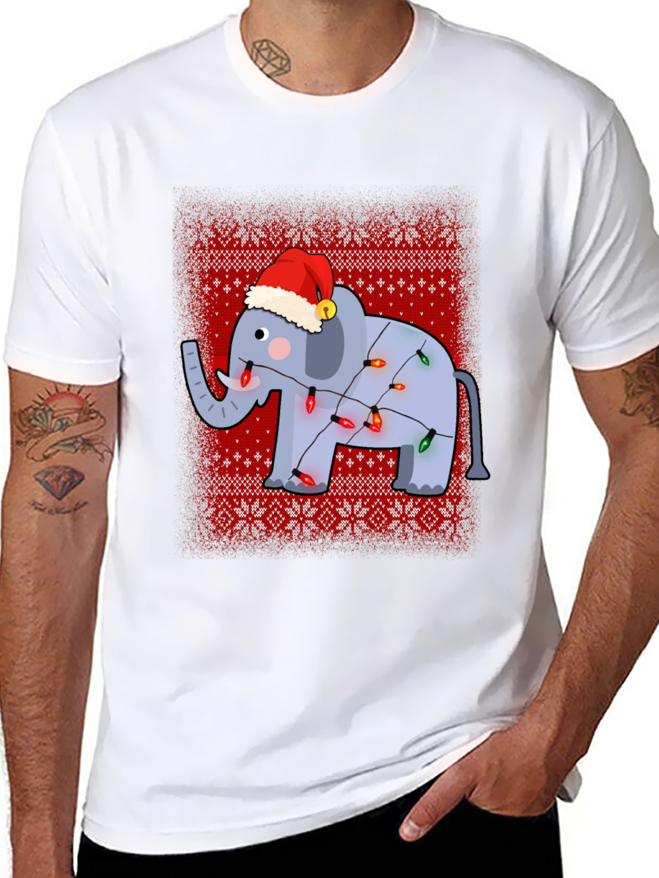 Festive Elephant Christmas T-Shirt