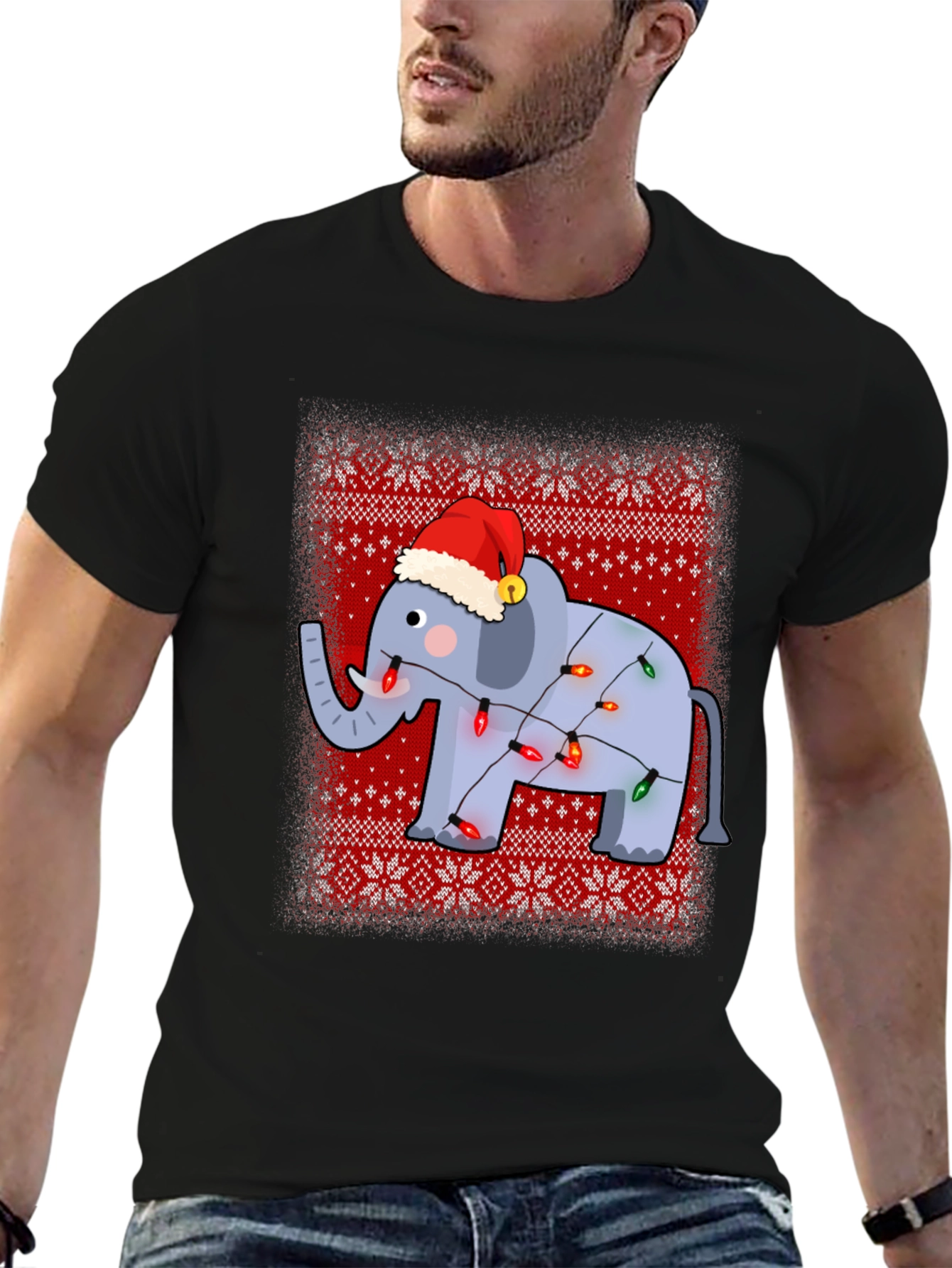 Festive Elephant Christmas T-Shirt