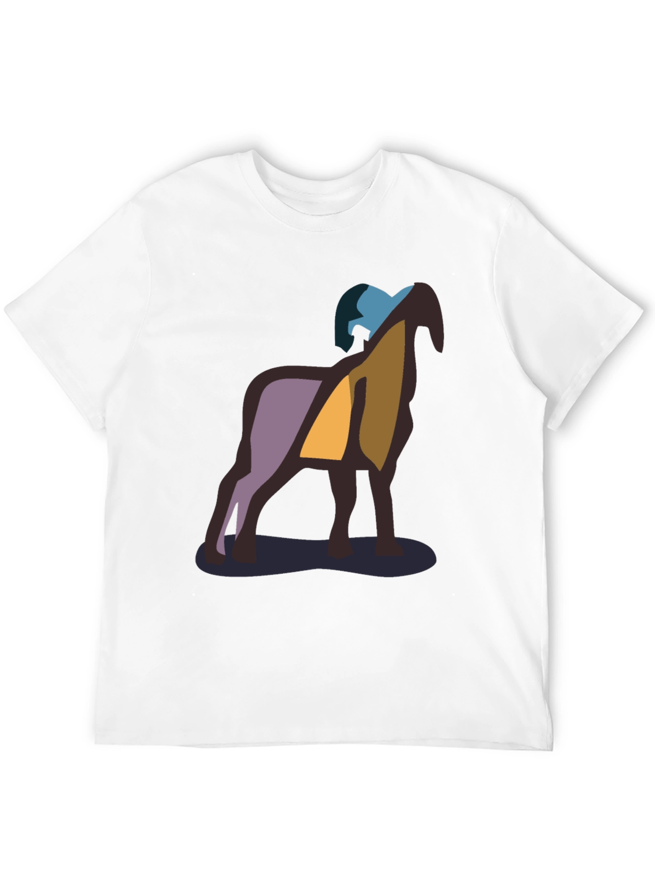 Abstract Ram Graphic Black T-Shirt