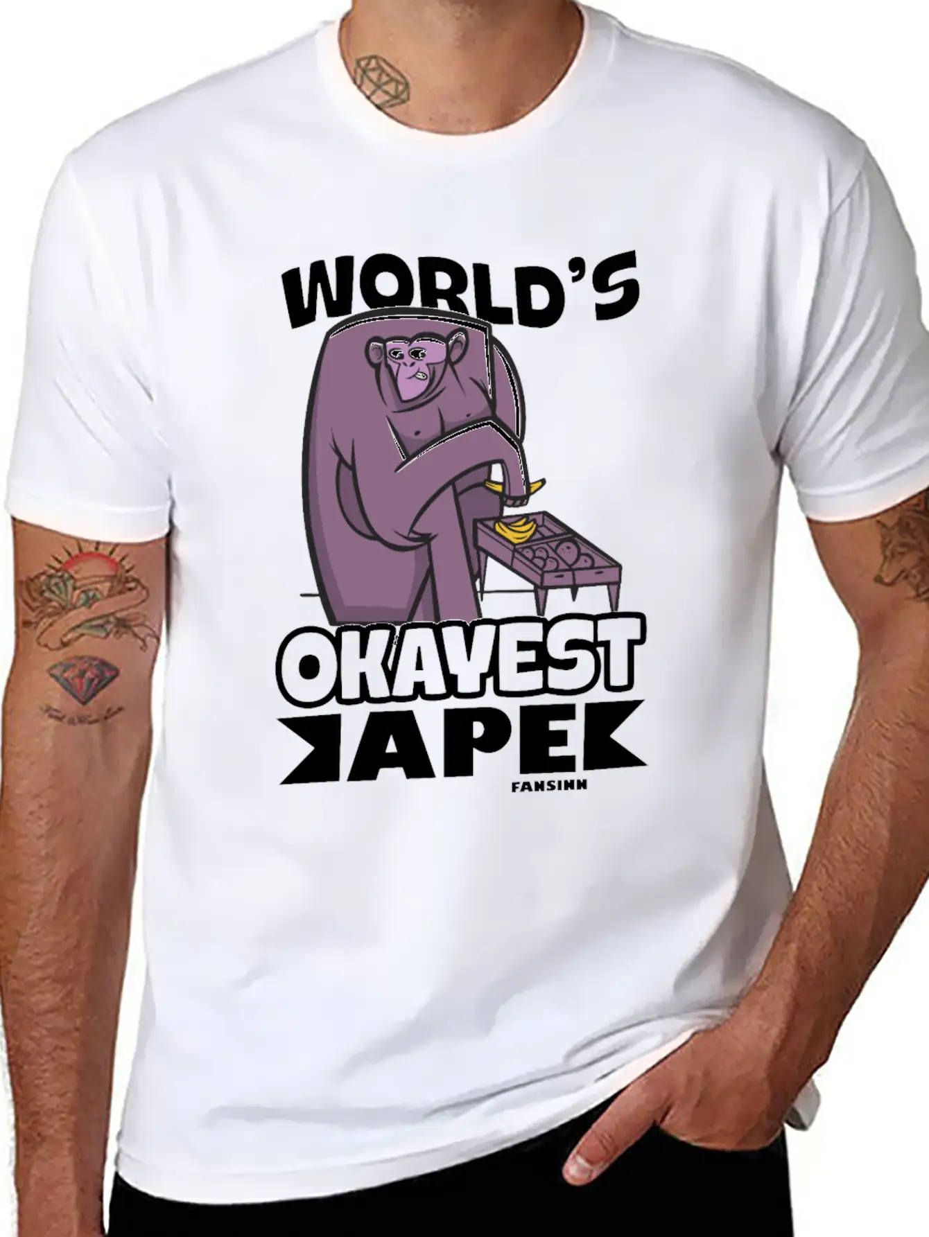 World's Okayest Ape Unisex Casual T-Shirt – Clean Design For Daily Comfort