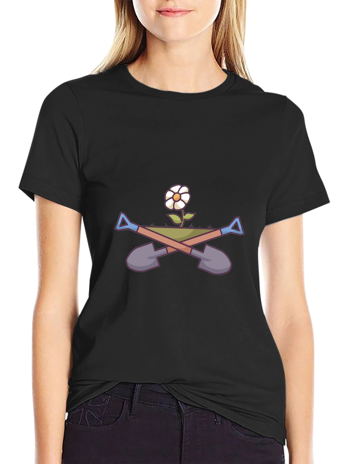 Gardener T-Shirt - Flower & Shovel Graphic Tee