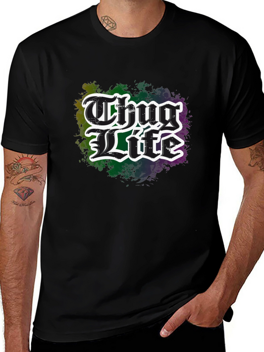 Thug Life Graphic Tee - Crew Neck Short Sleeve