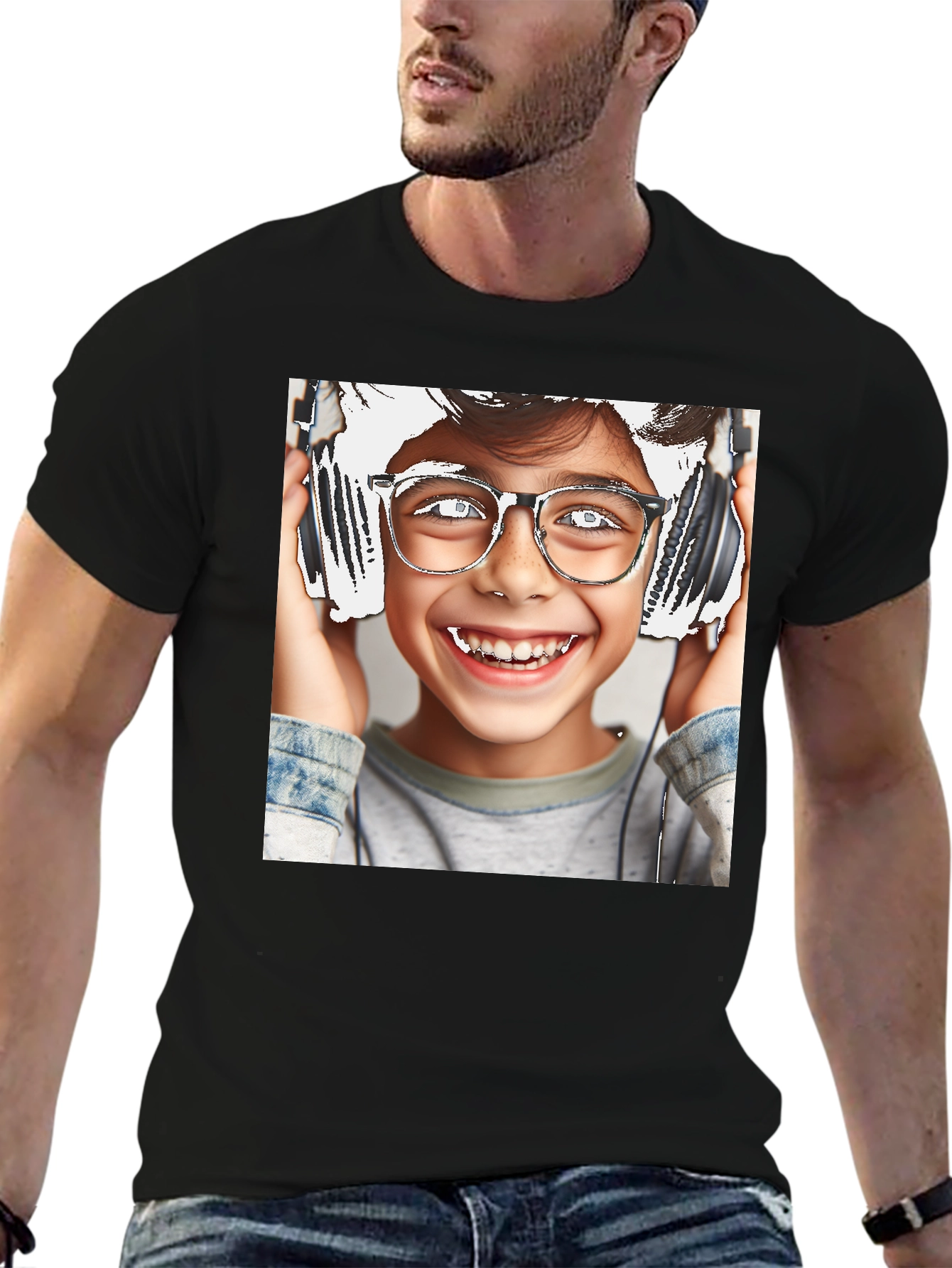 Cool Kid Graphic Tee - Black Cotton Comfort