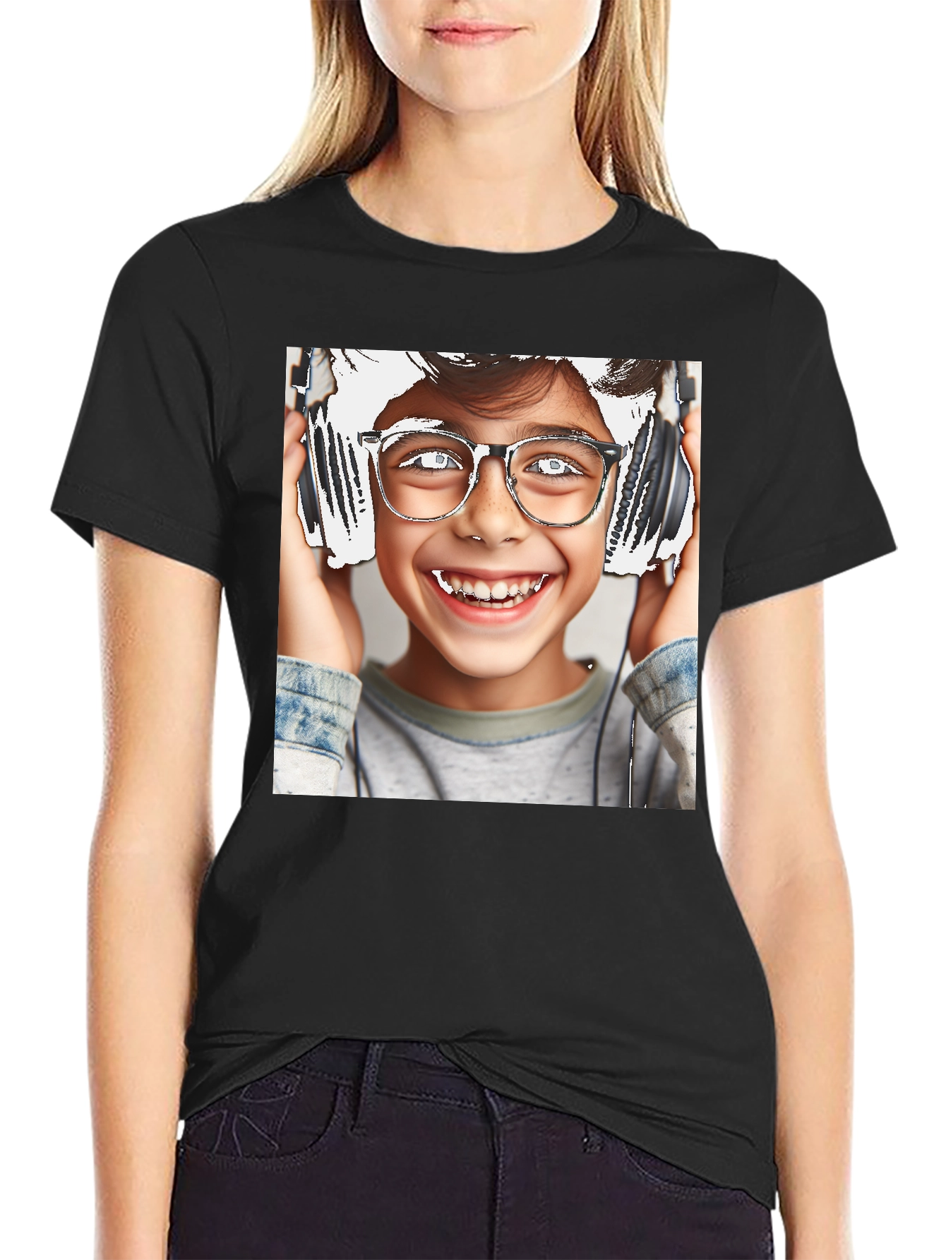 Cool Kid Graphic Tee - Black Cotton Comfort