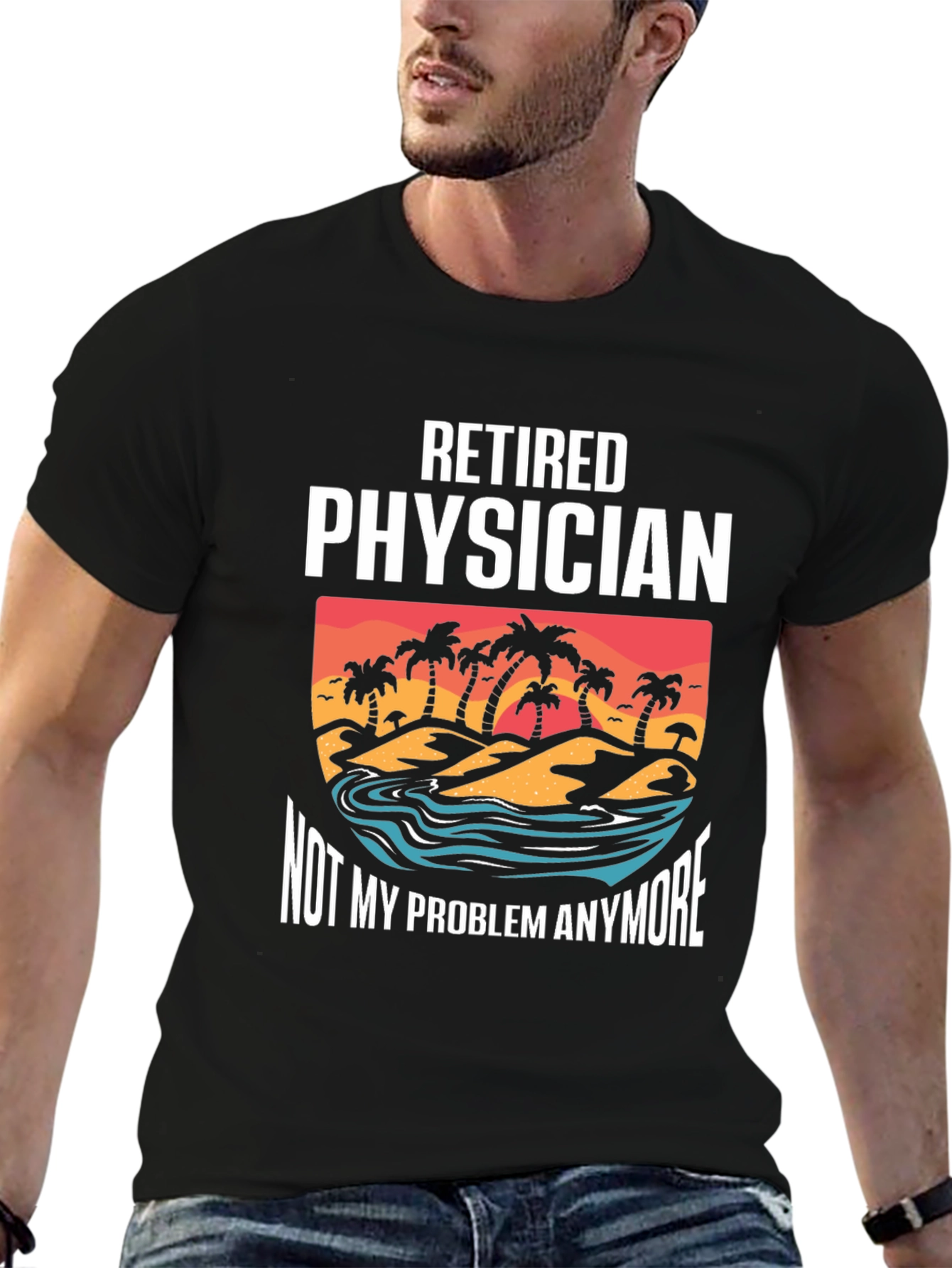 Retired Physician T-Shirt - Beach Design