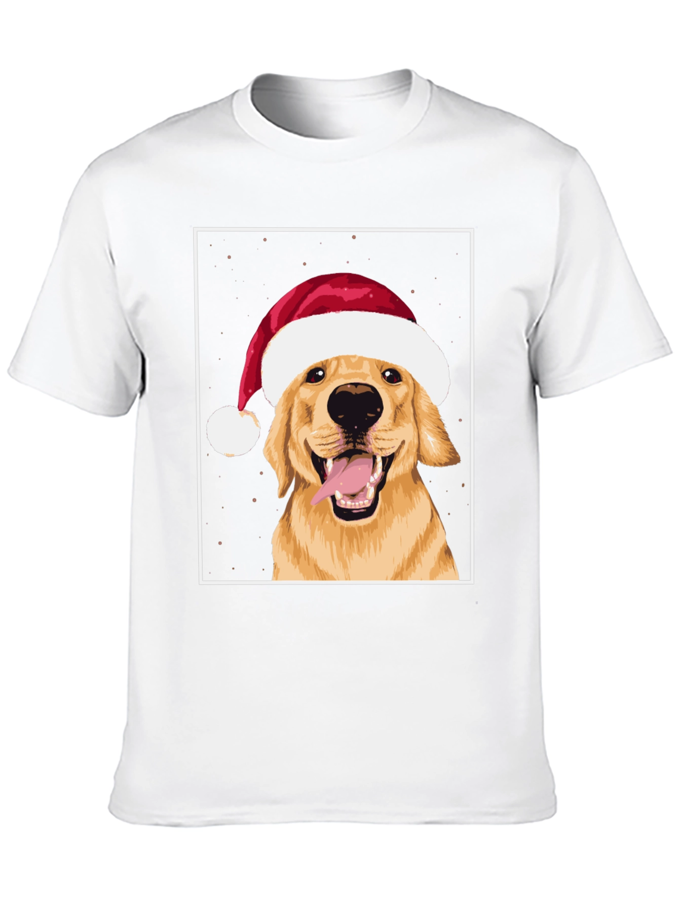 Dog with Santa Hat Graphic Tee