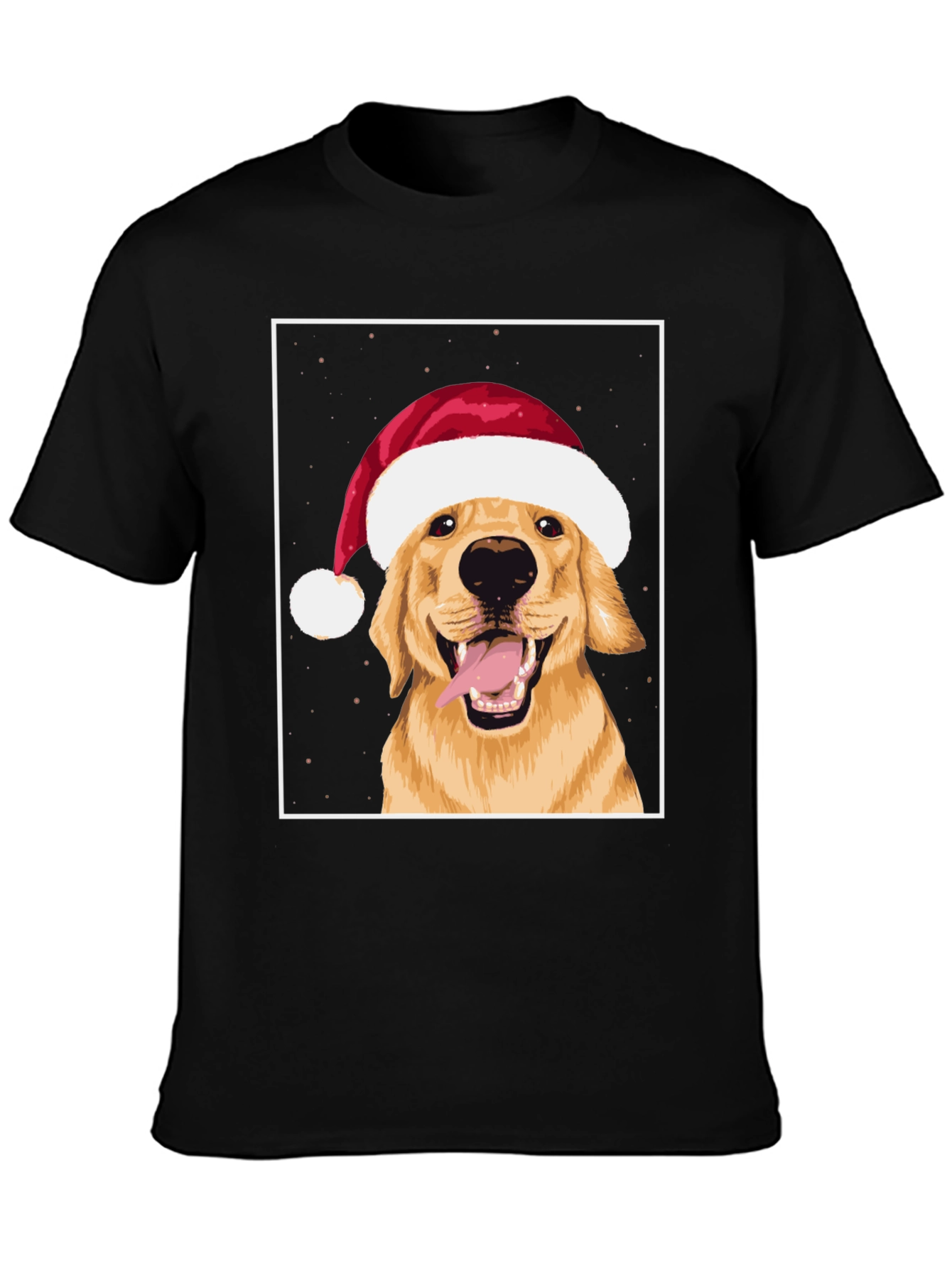 Dog with Santa Hat Graphic Tee