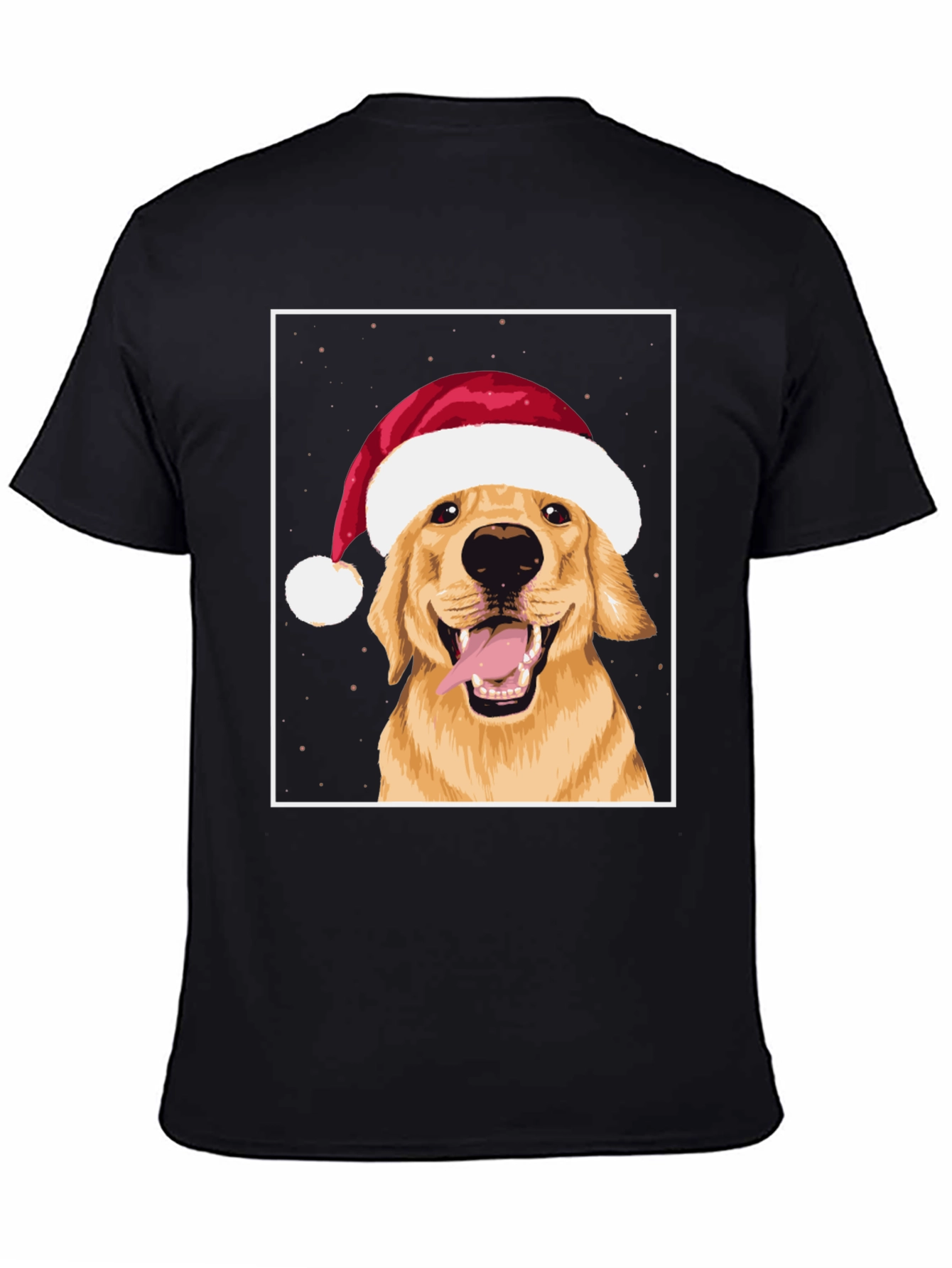 Dog with Santa Hat Graphic Tee