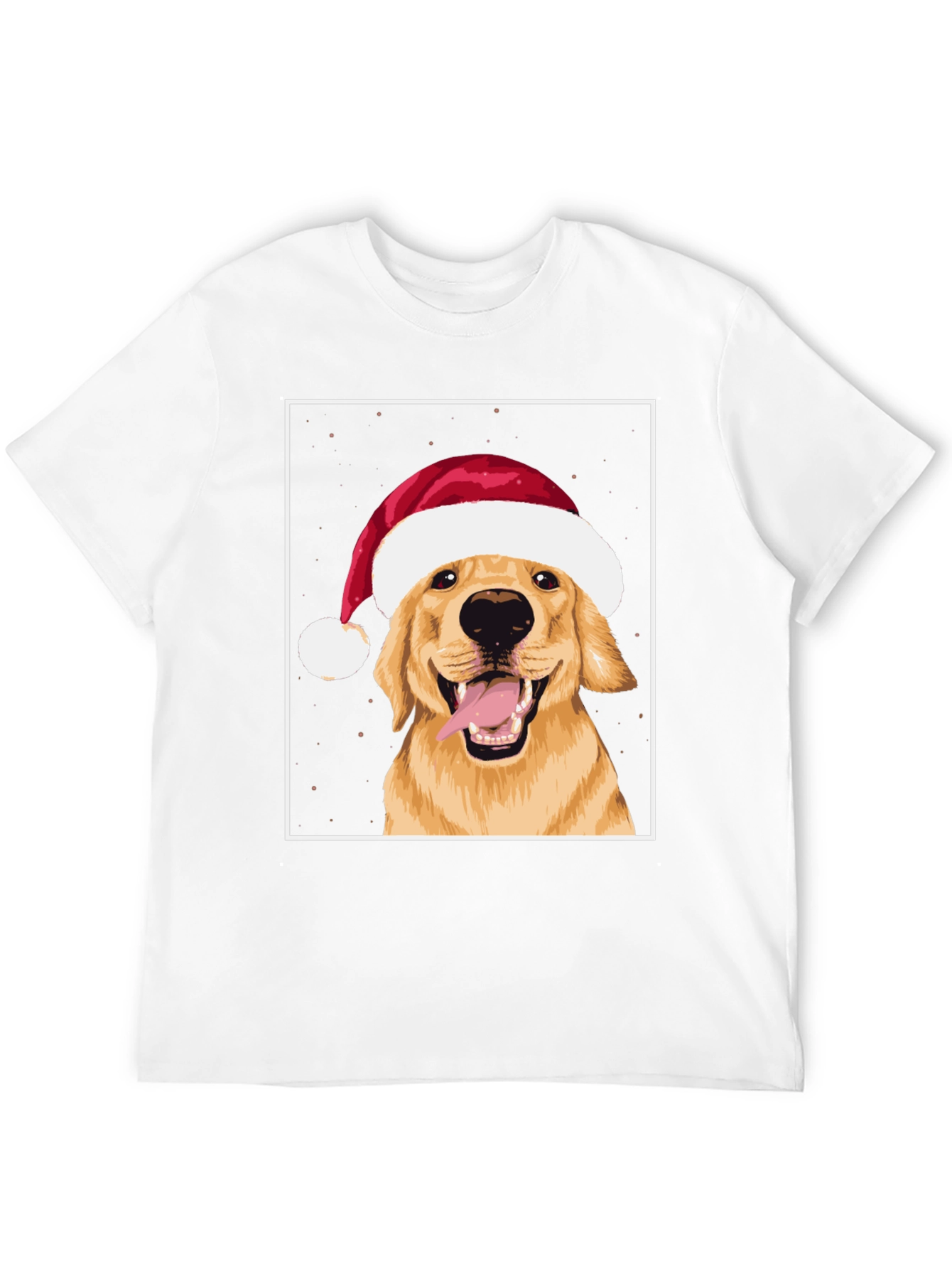 Dog with Santa Hat Graphic Tee