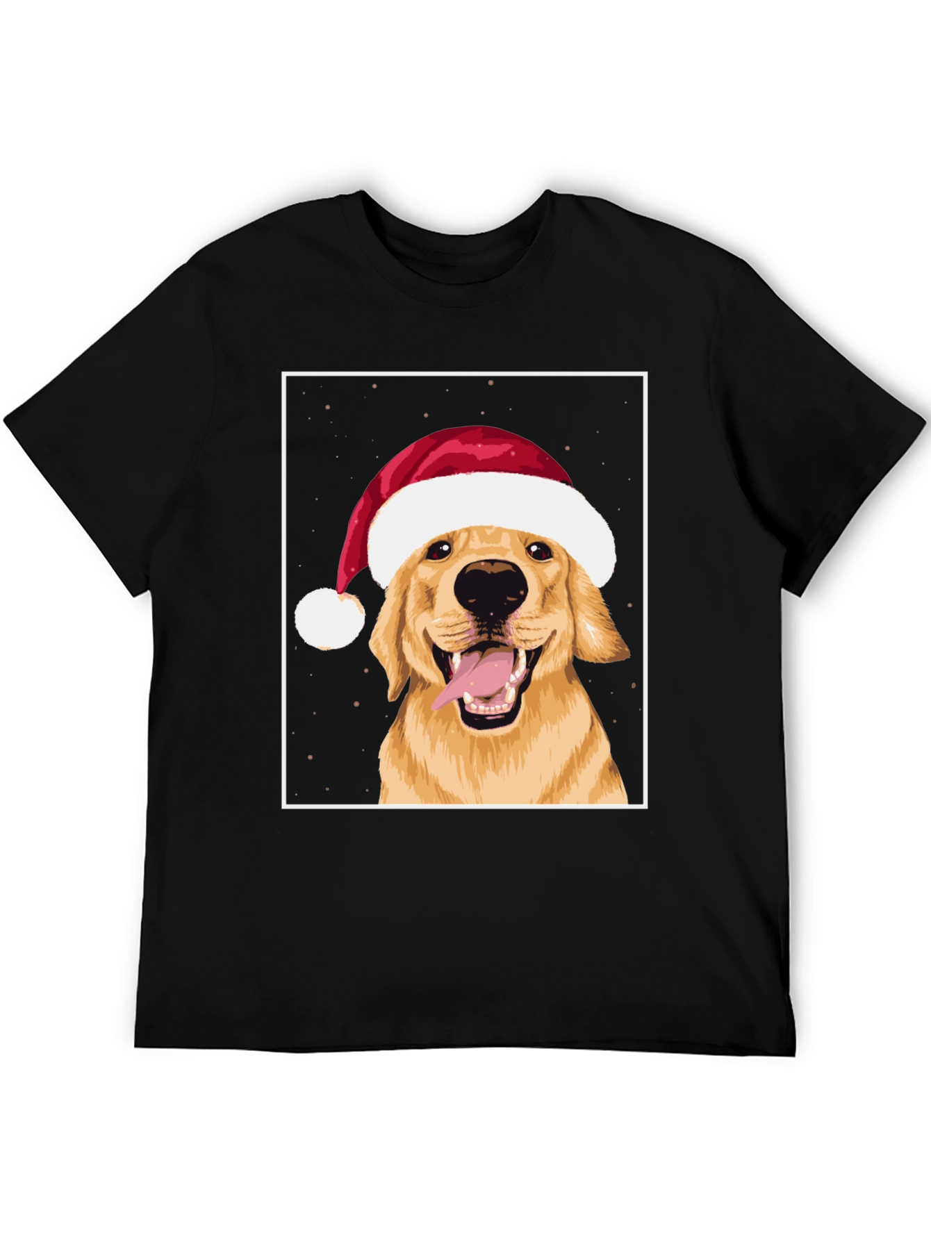 Dog with Santa Hat Graphic Tee