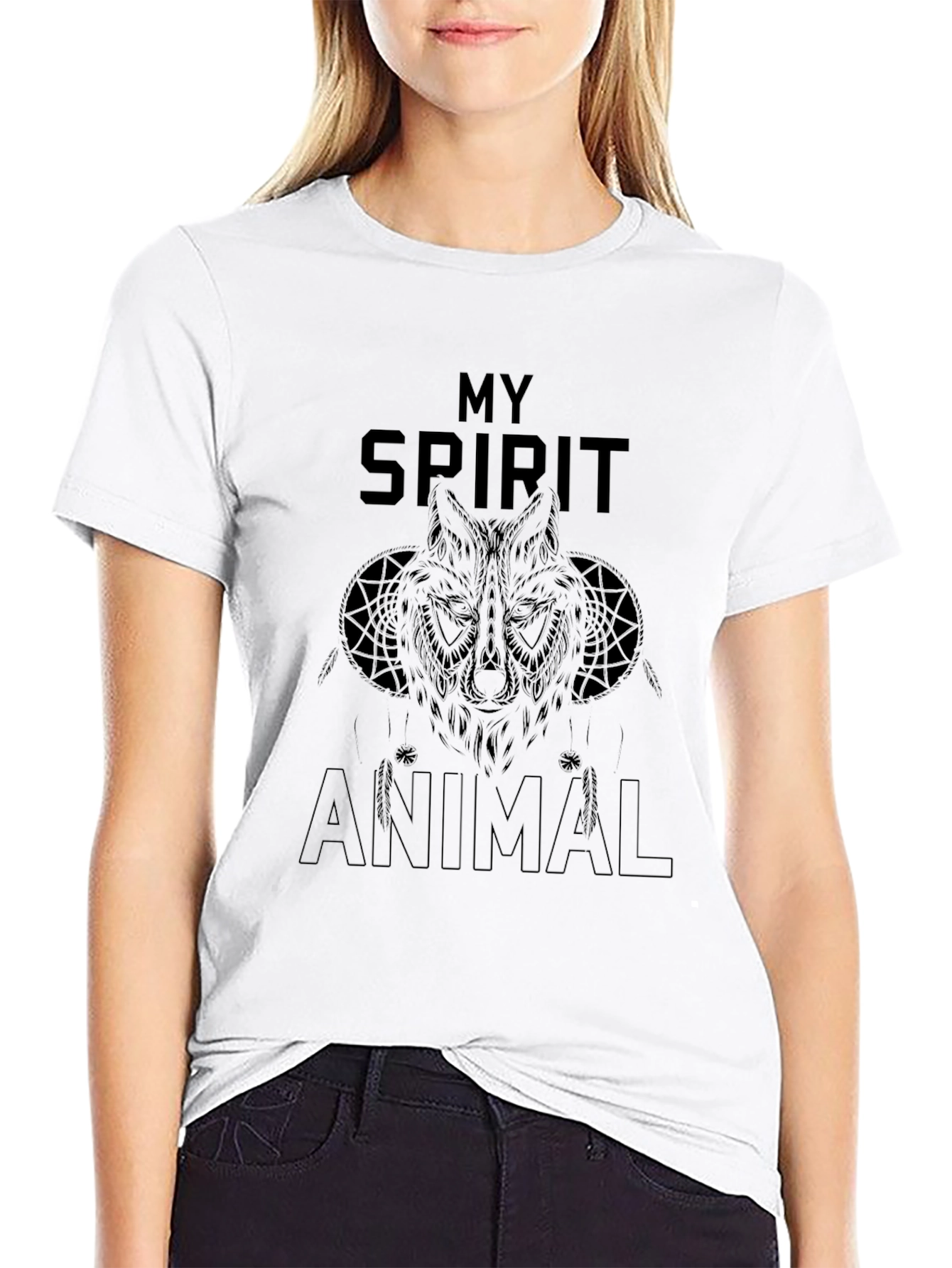Mens Black My Spirit Animal Graphic Tee