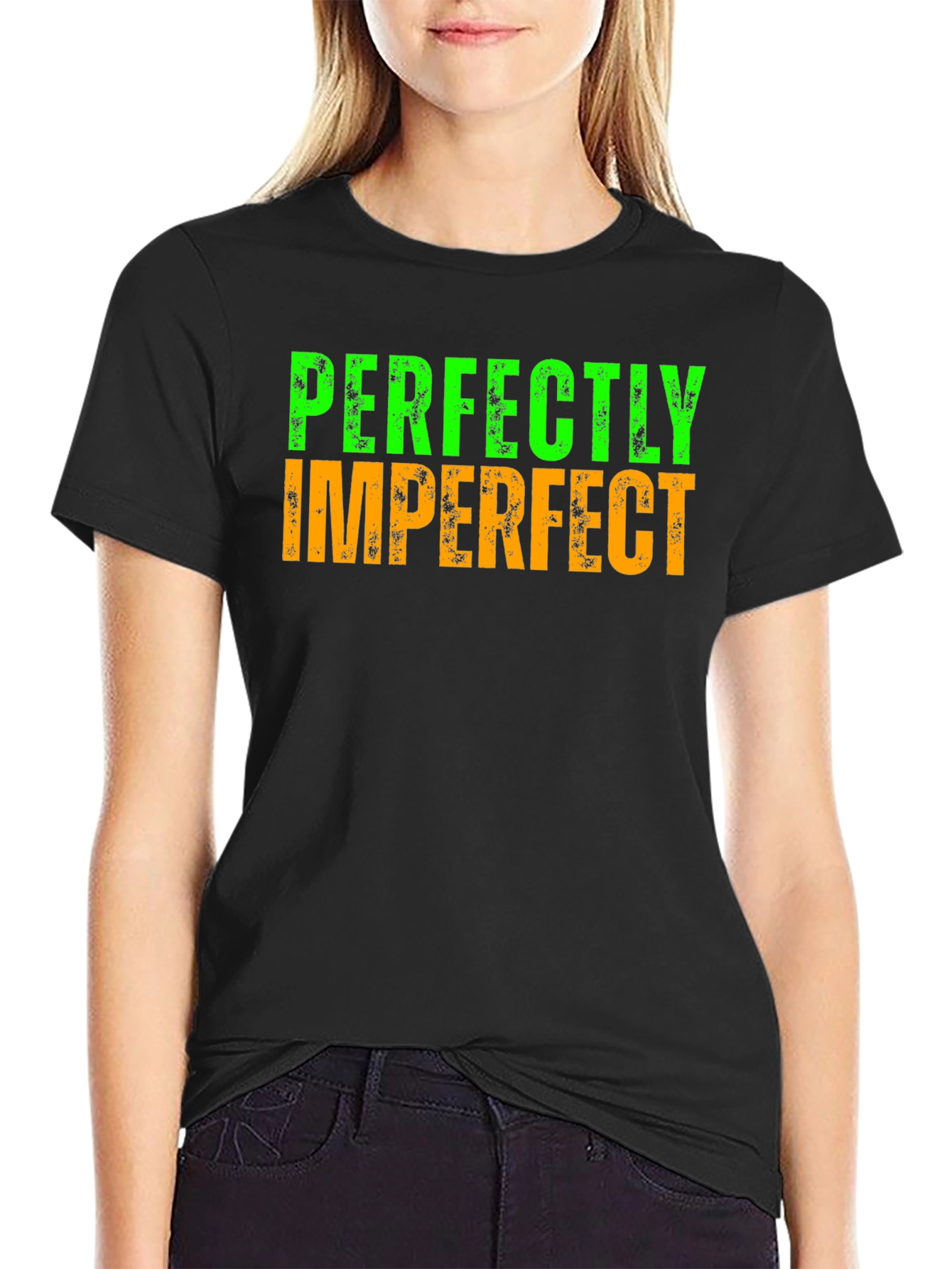 Perfectly Imperfect Graphic Tee - Black