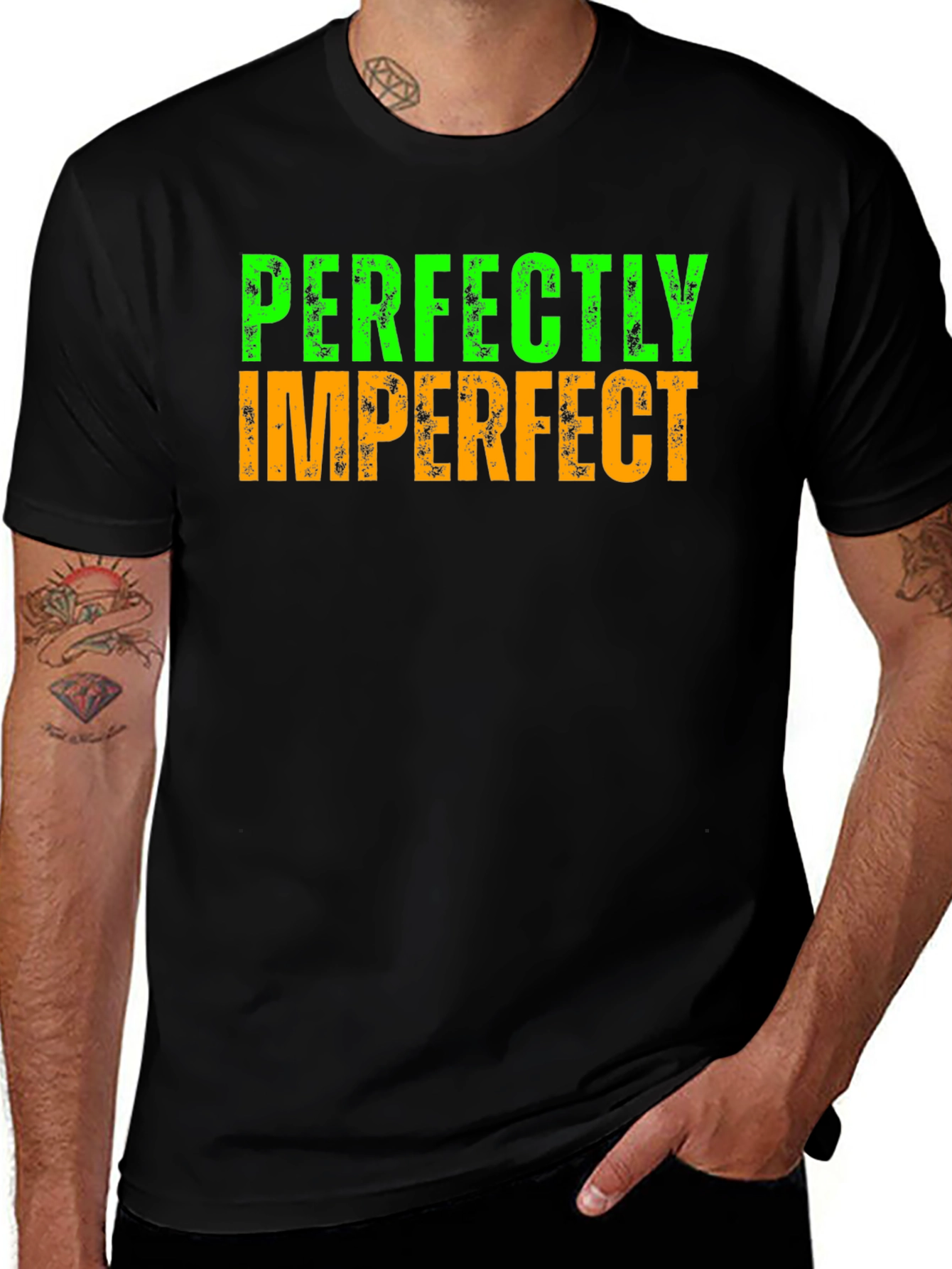 Perfectly Imperfect Graphic Tee - Black